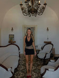 CRIMSON MINI DRESS BLACK