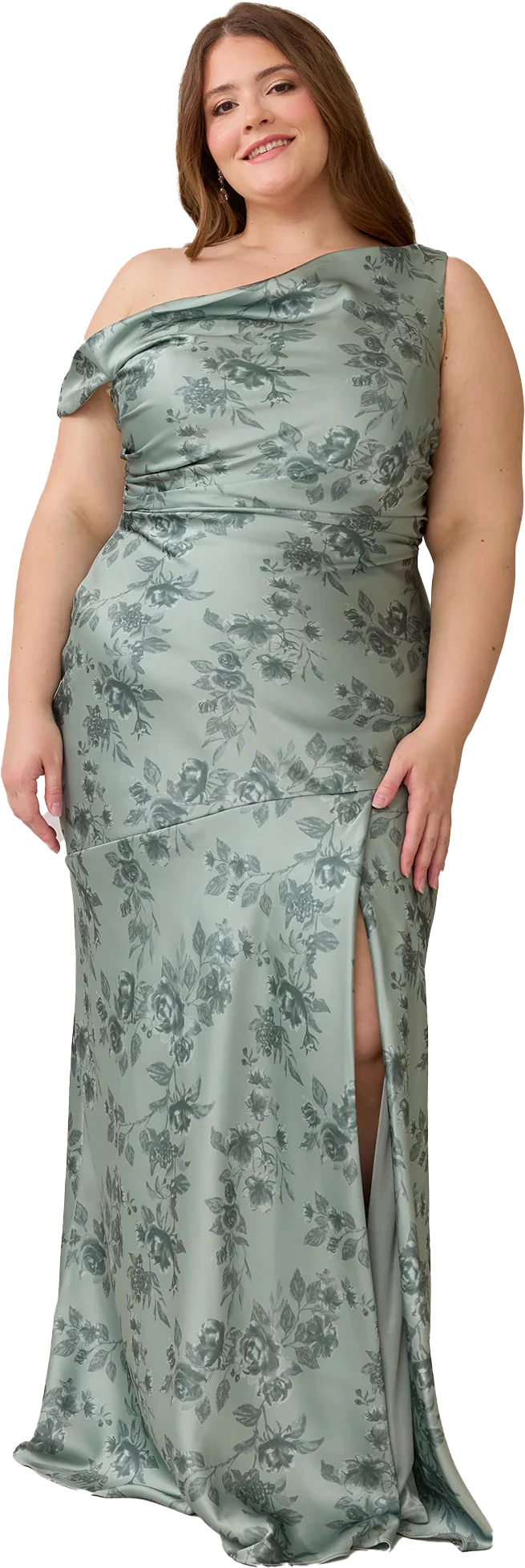 Satin Floral Print Dress | Made To Order