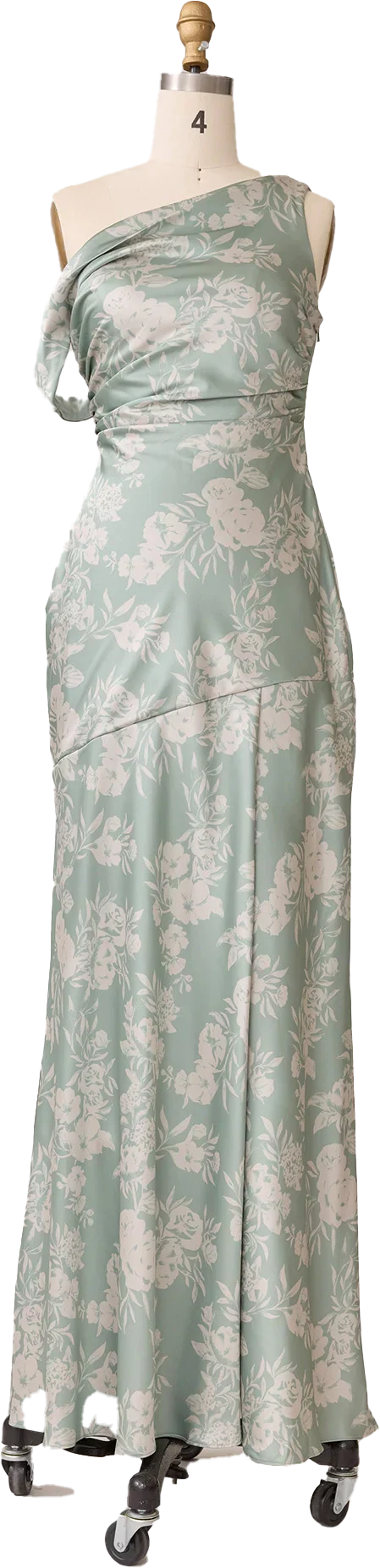 Satin Floral Print Dress | Made To Order
