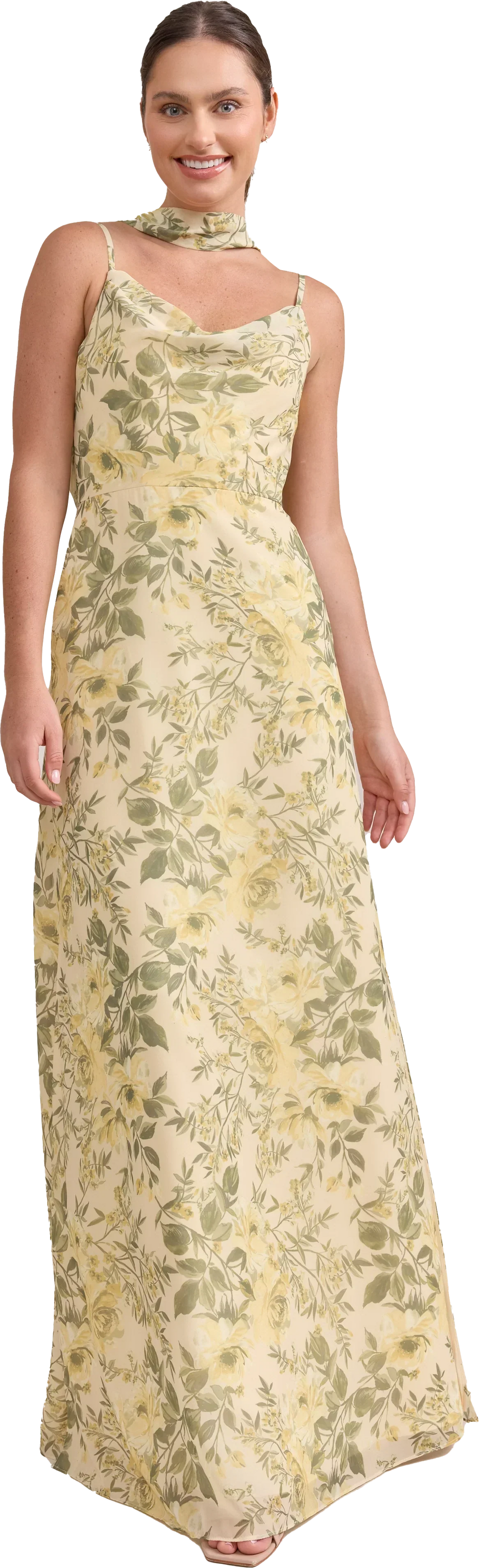 Nadia Chiffon Floral Print Dress | Made To Order