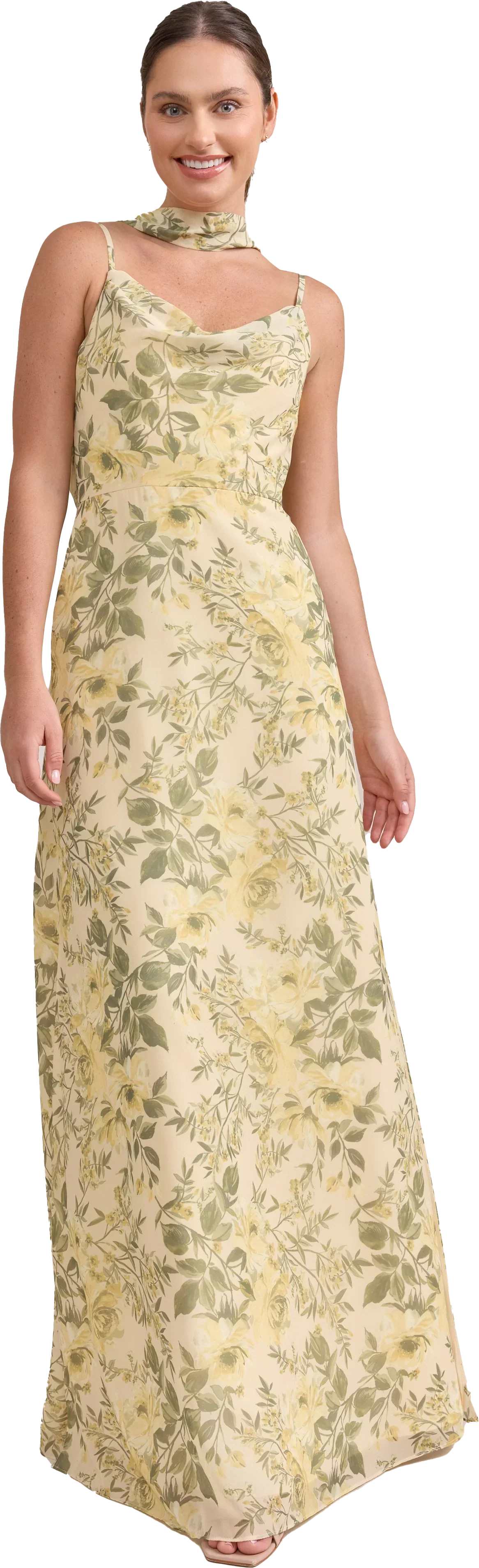 Nadia Chiffon Floral Print Dress | Made To Order