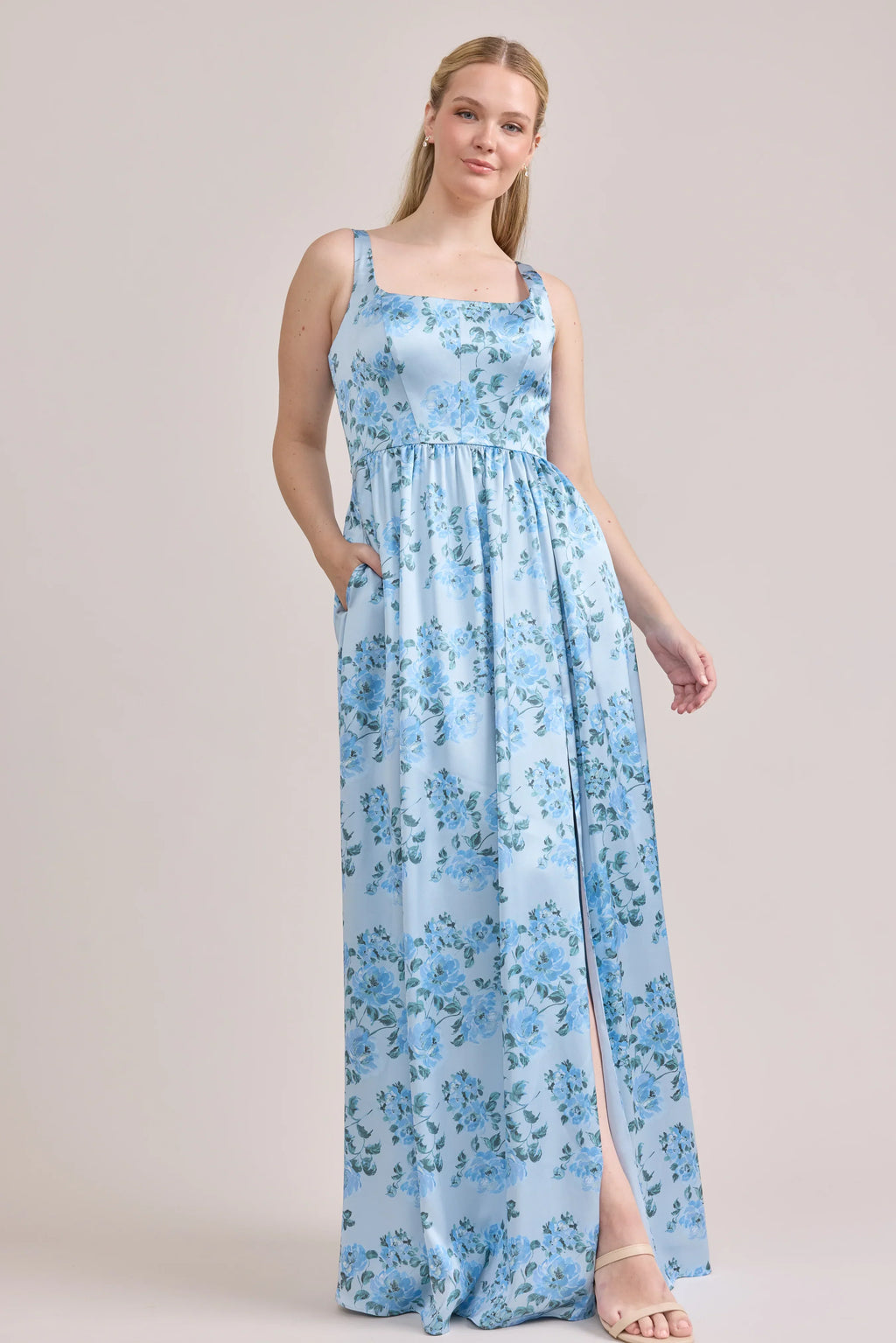 Satin Floral Print Dress | Made To Order