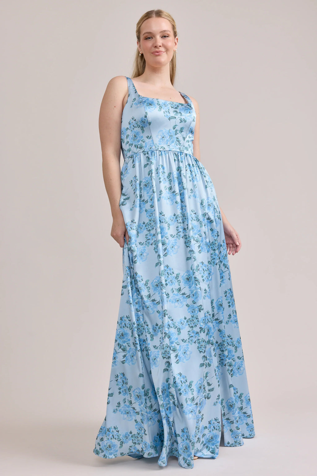 Satin Floral Print Dress | Made To Order