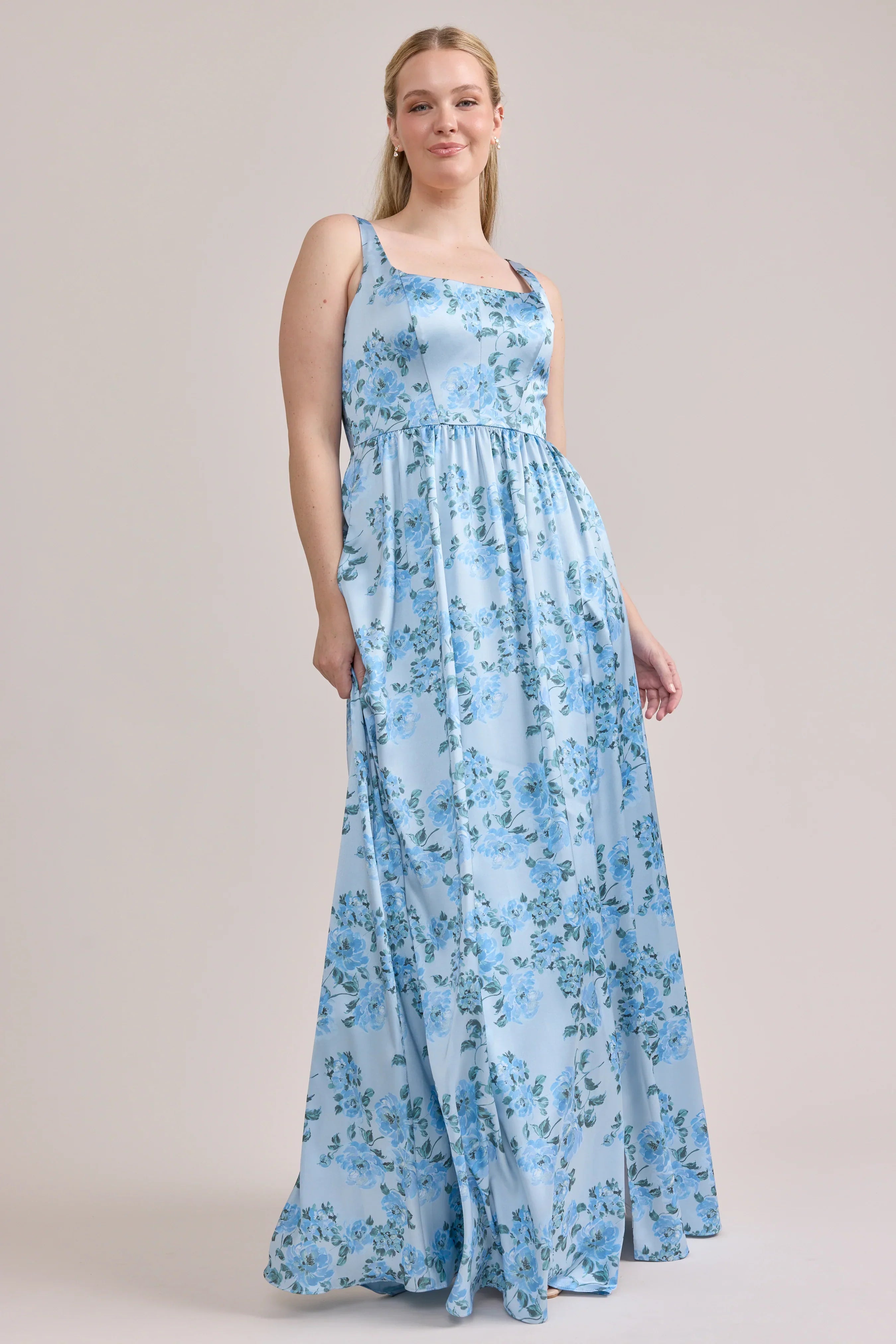 Satin Floral Print Dress | Made To Order