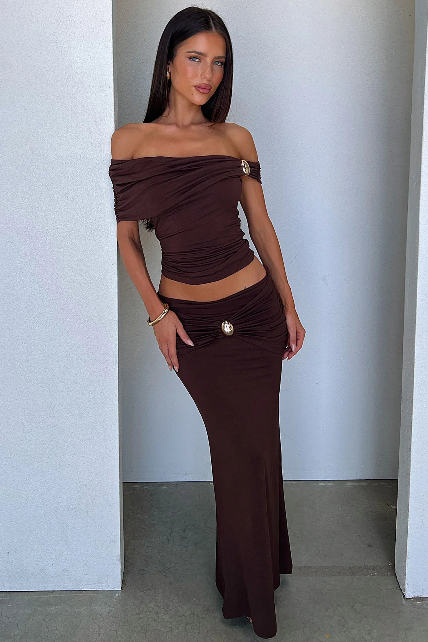 Malika Maxi Skirt - Brown
