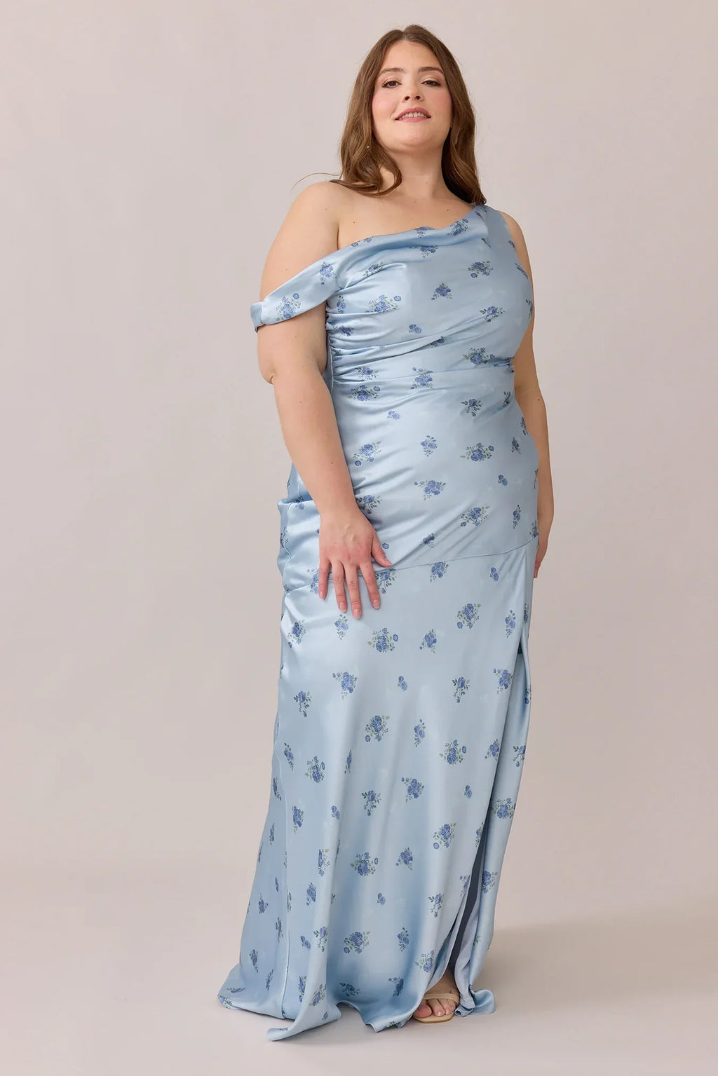 Satin Floral Print Dress | Made To Order