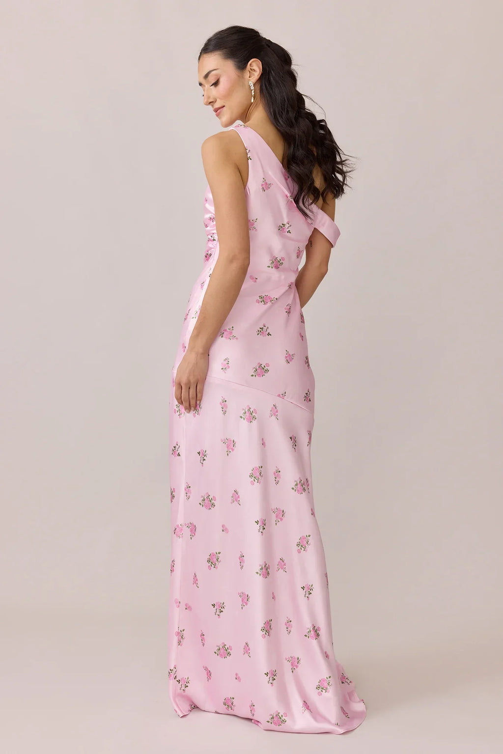Satin Floral Print Dress | Made To Order