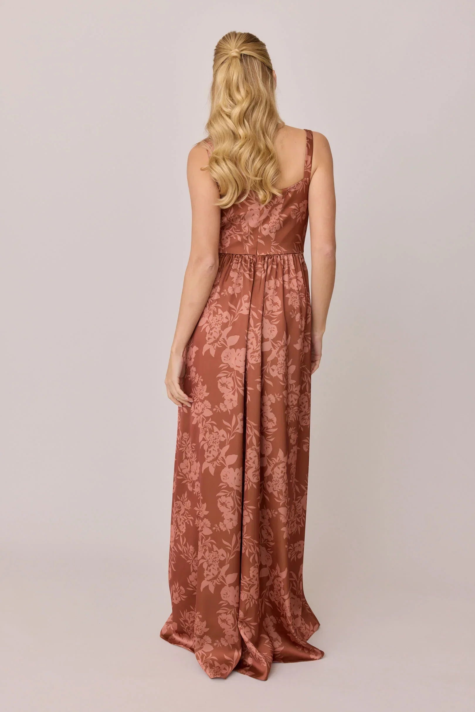 Satin Floral Print Dress | Made To Order