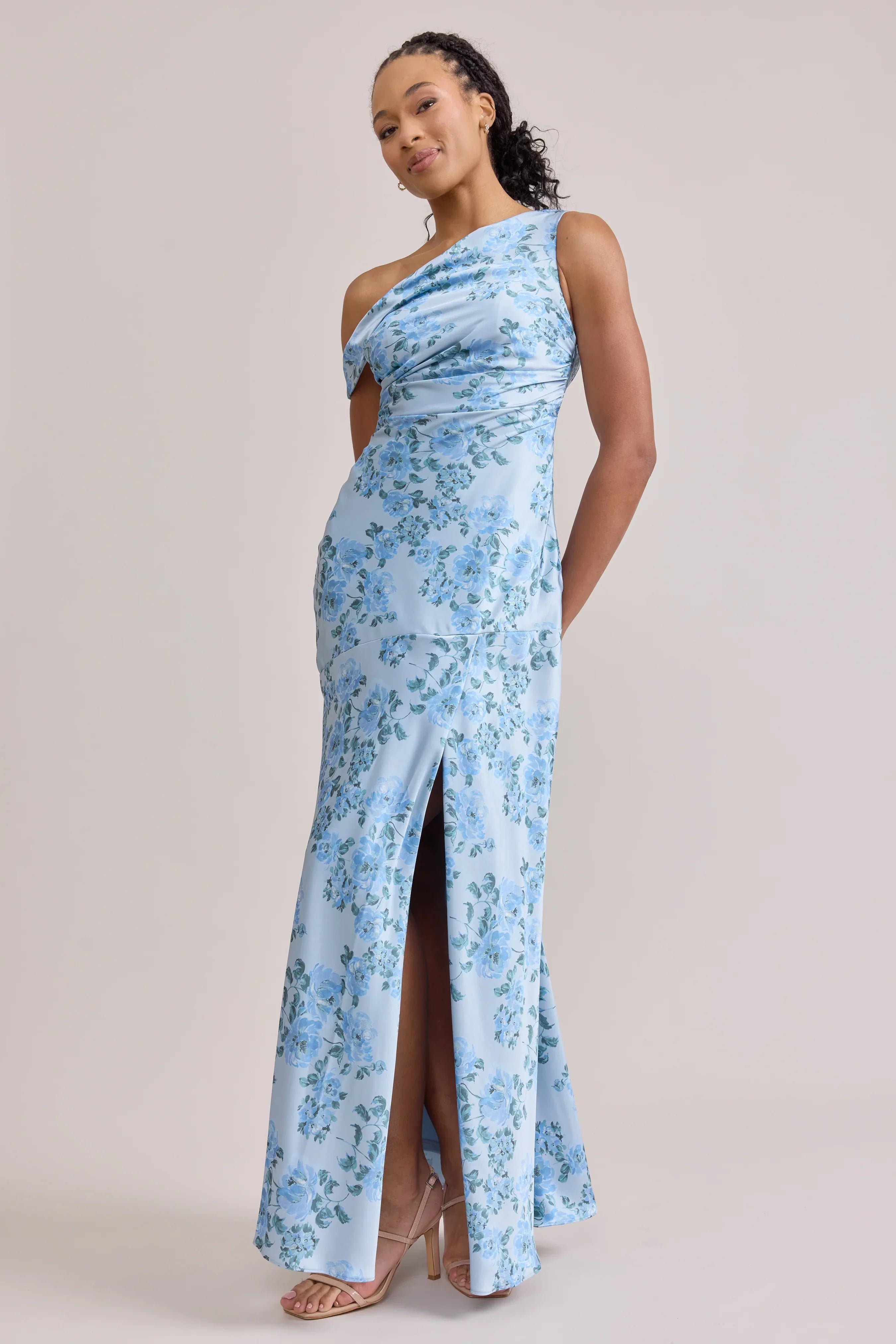 Satin Floral Print Dress | Made To Order
