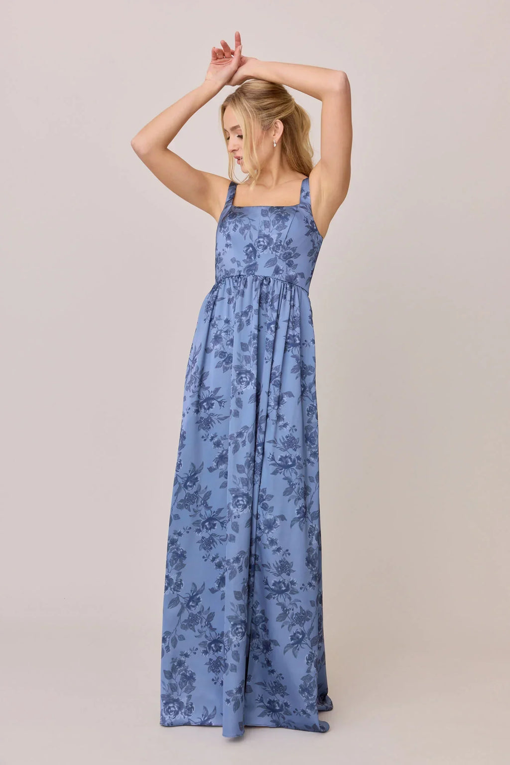 Satin Floral Print Dress | Made To Order