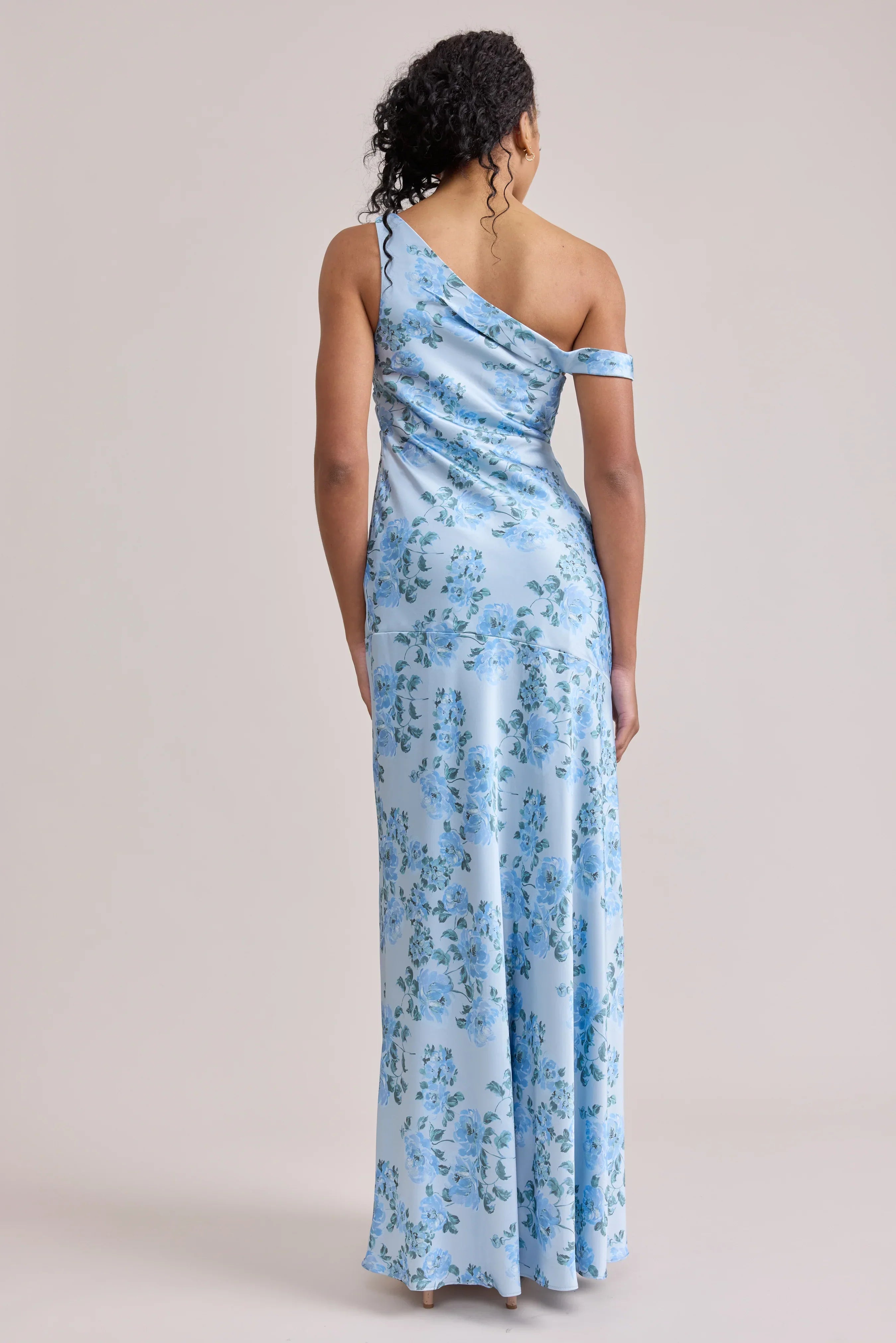 Satin Floral Print Dress | Made To Order