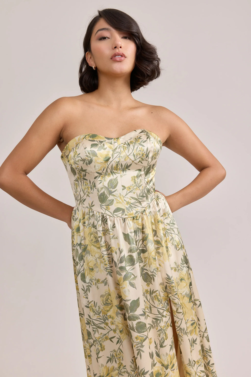 Sydney Satin Floral Print Dress | Made To Order