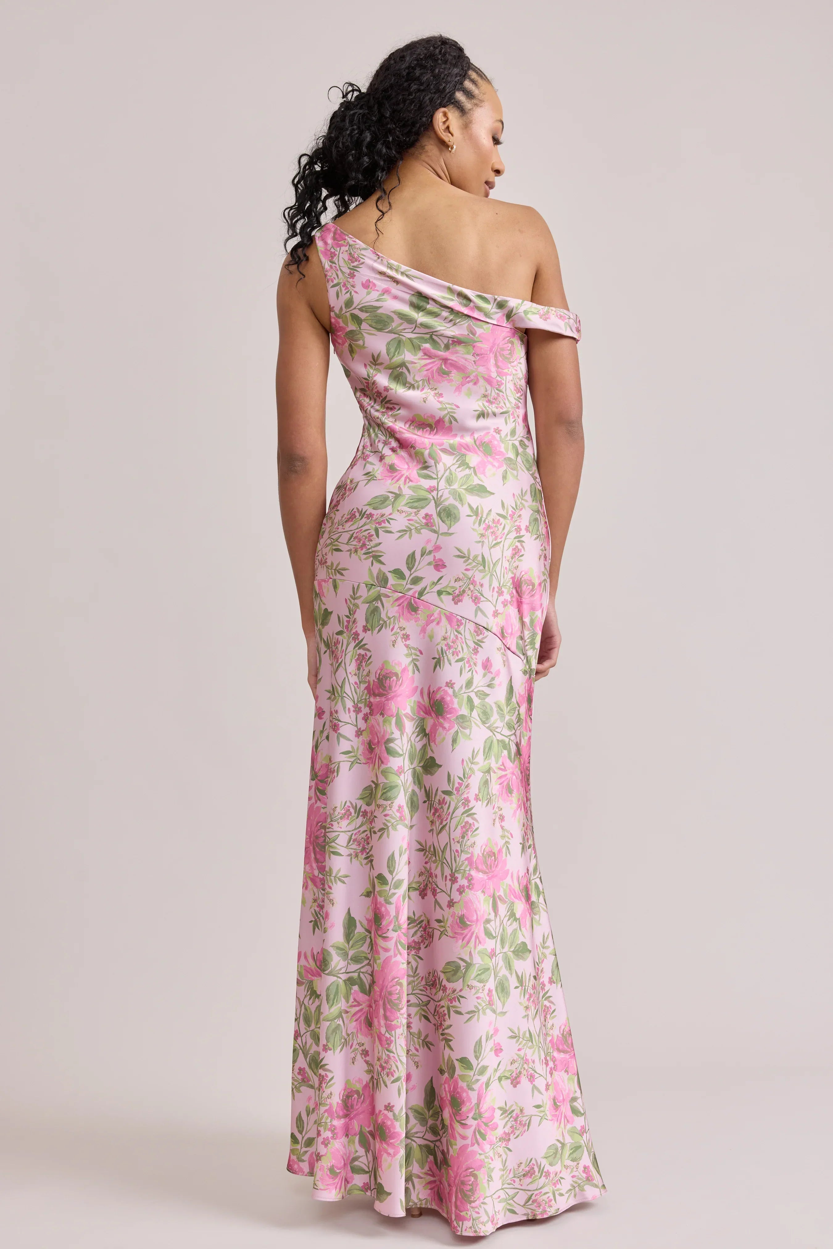 Satin Floral Print Dress | Made To Order
