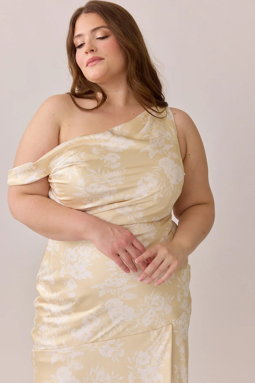 Satin Floral Print Dress | Made To Order