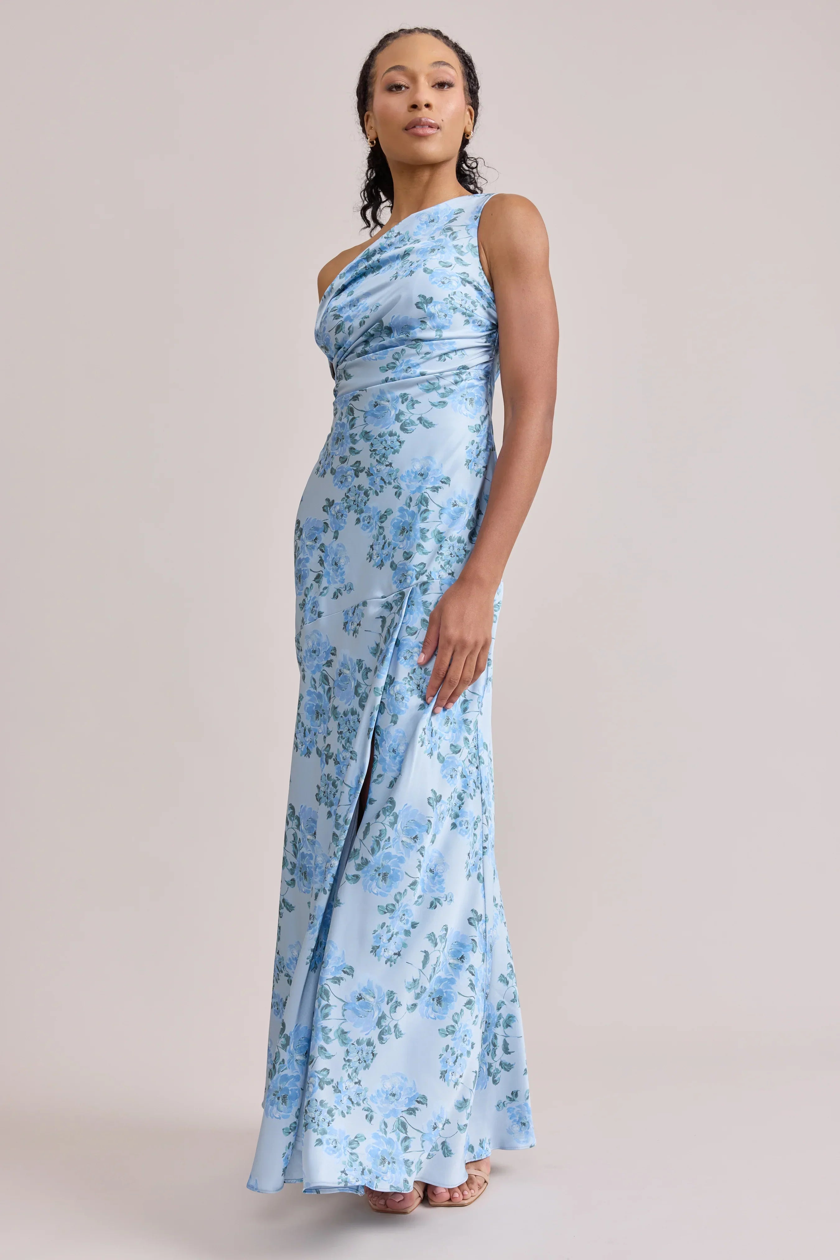 Satin Floral Print Dress | Made To Order
