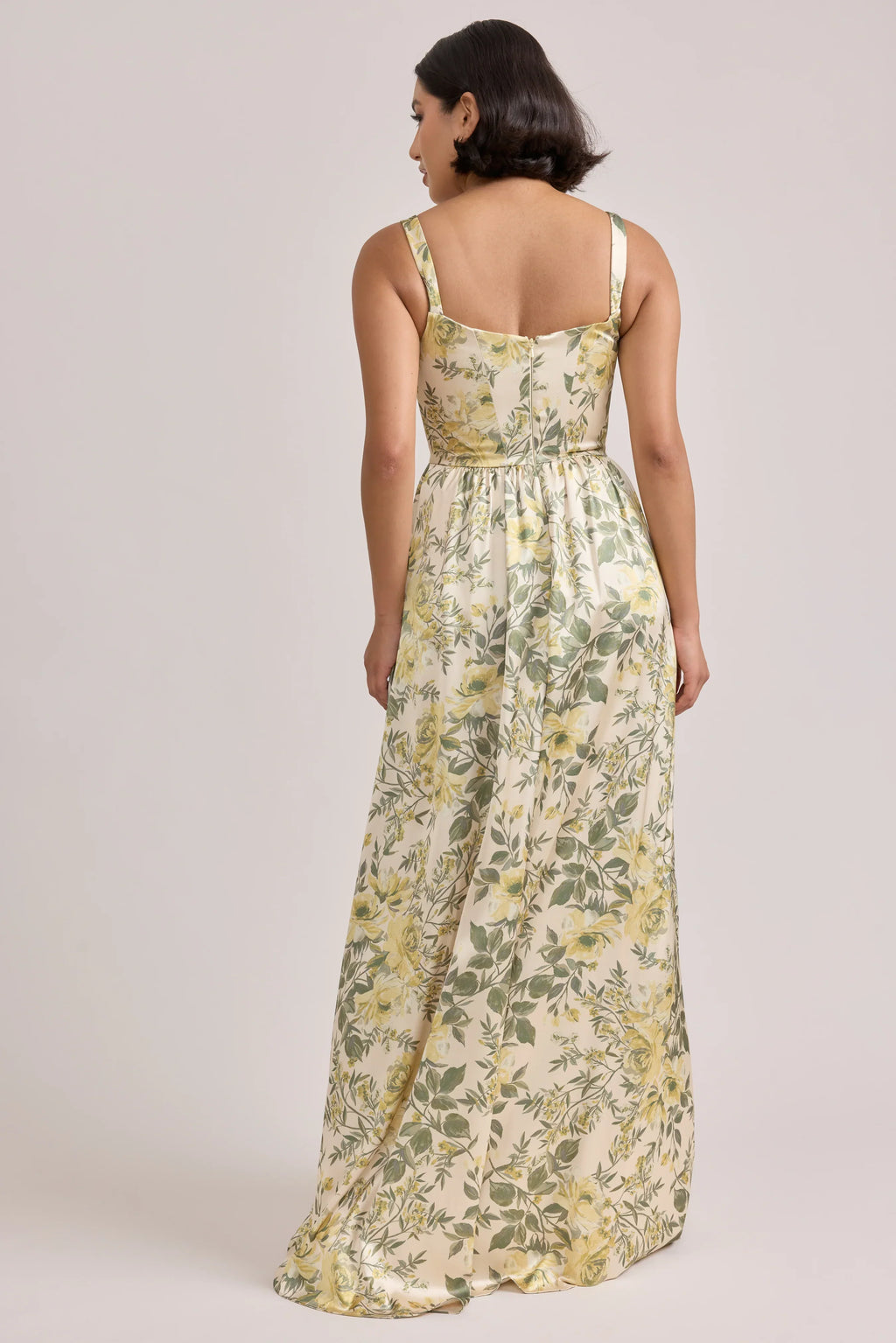 Satin Floral Print Dress | Made To Order