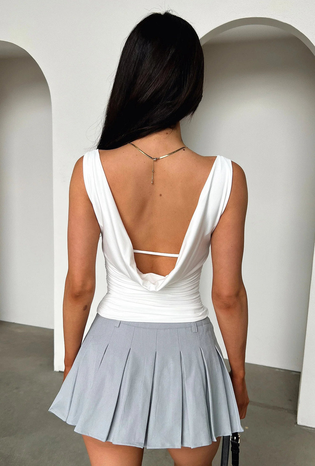 Wren Pleated Mini Skirt - Grey