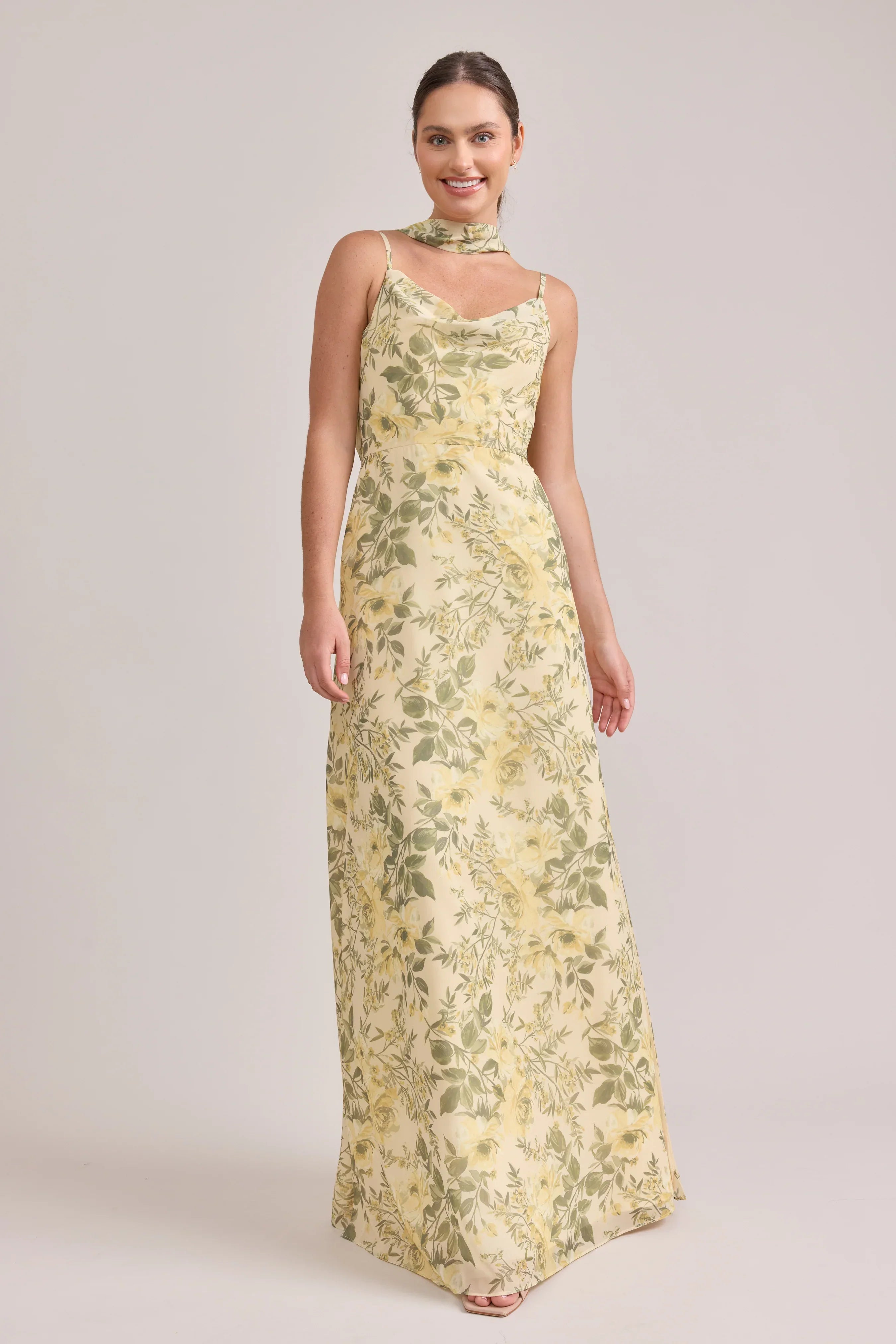 Nadia Chiffon Floral Print Dress | Made To Order