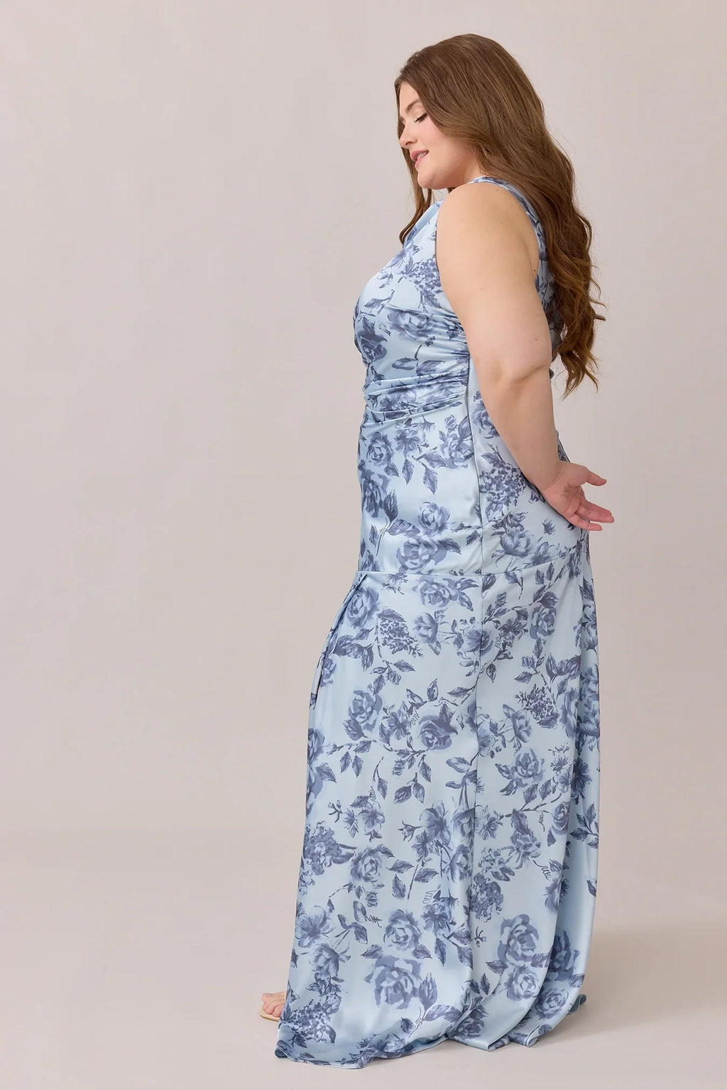 Satin Floral Print Dress | Made To Order