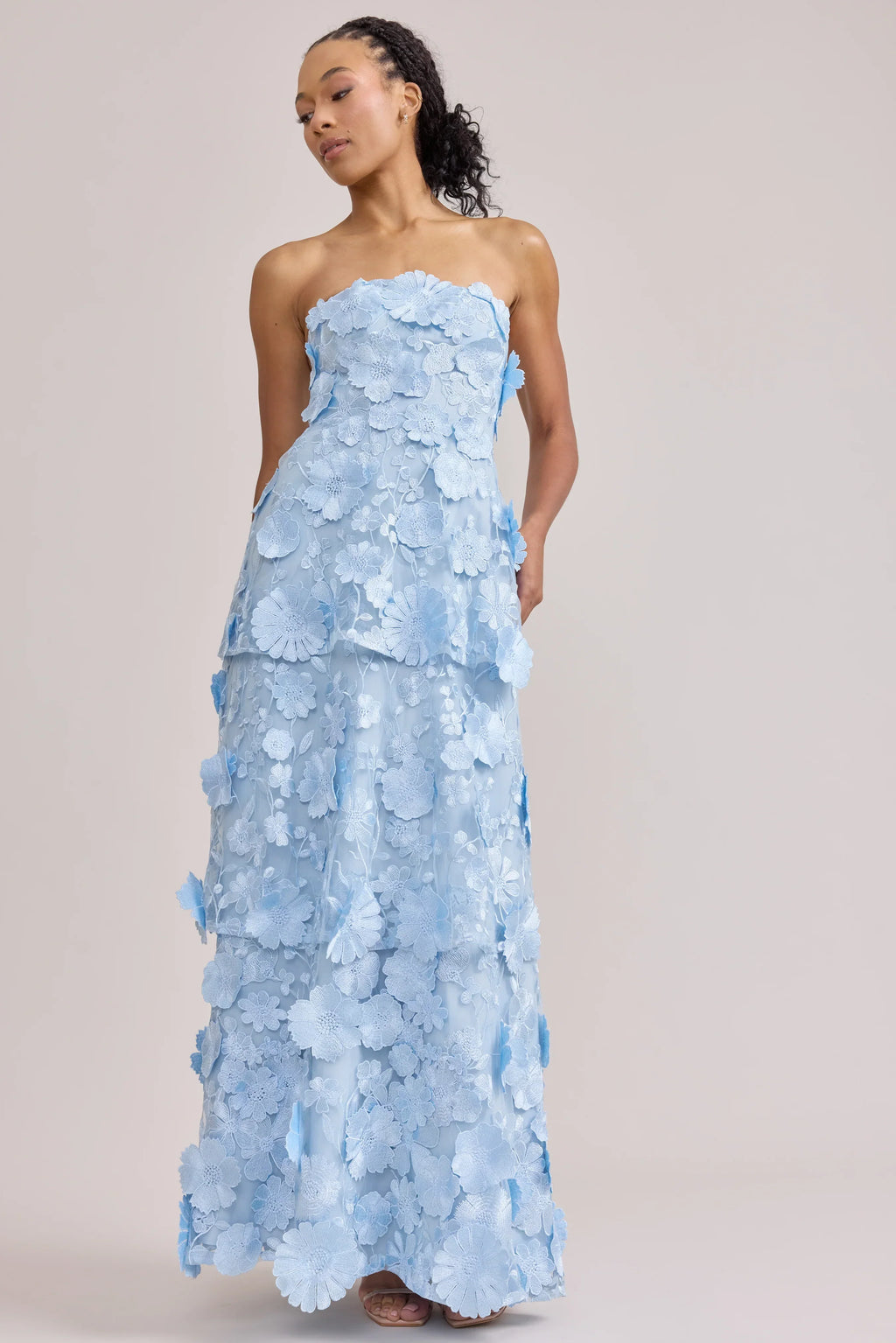 Flora Appliqué Dress Sky Blue | Ready To Ship