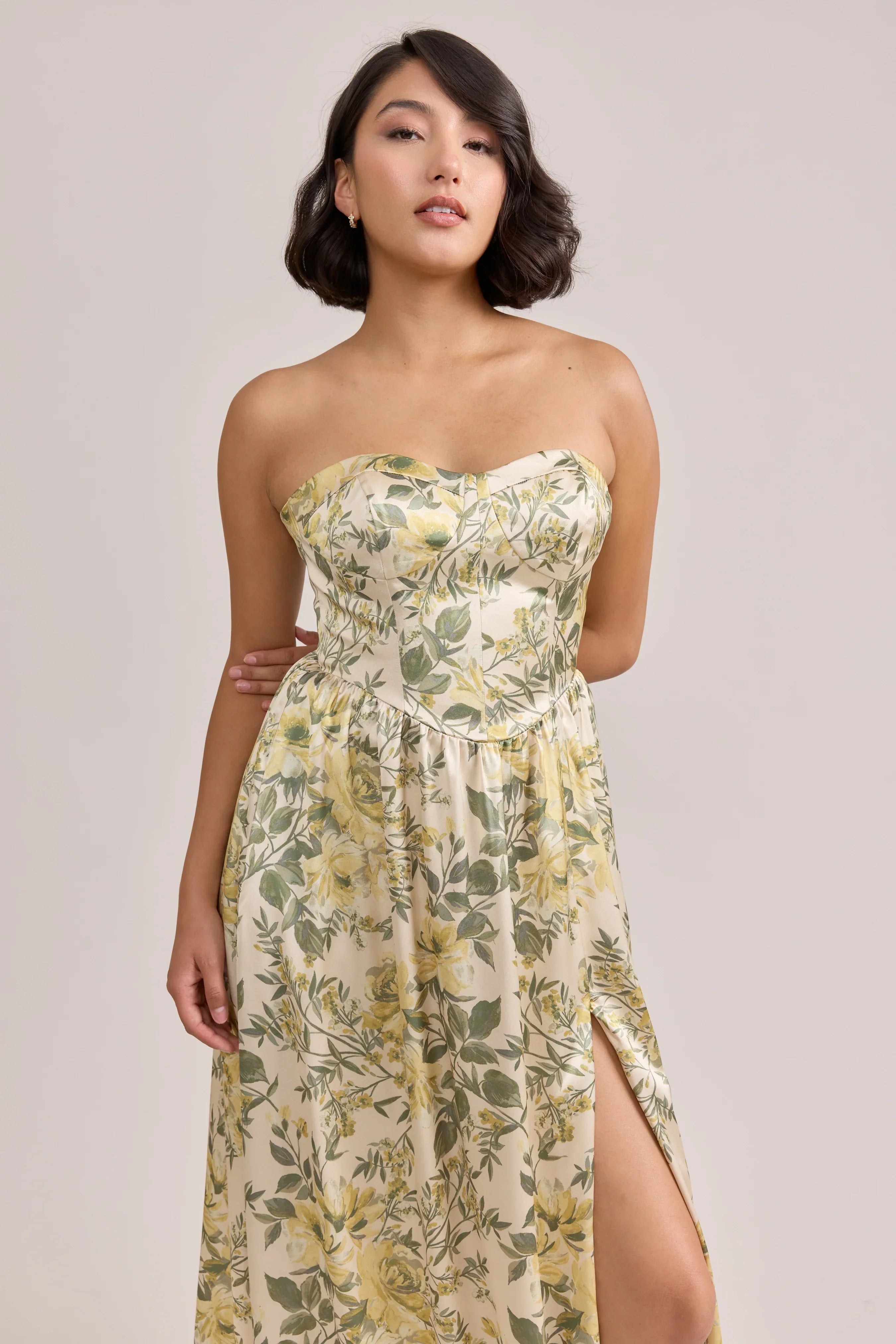 Sydney Satin Floral Print Dress | Made To Order