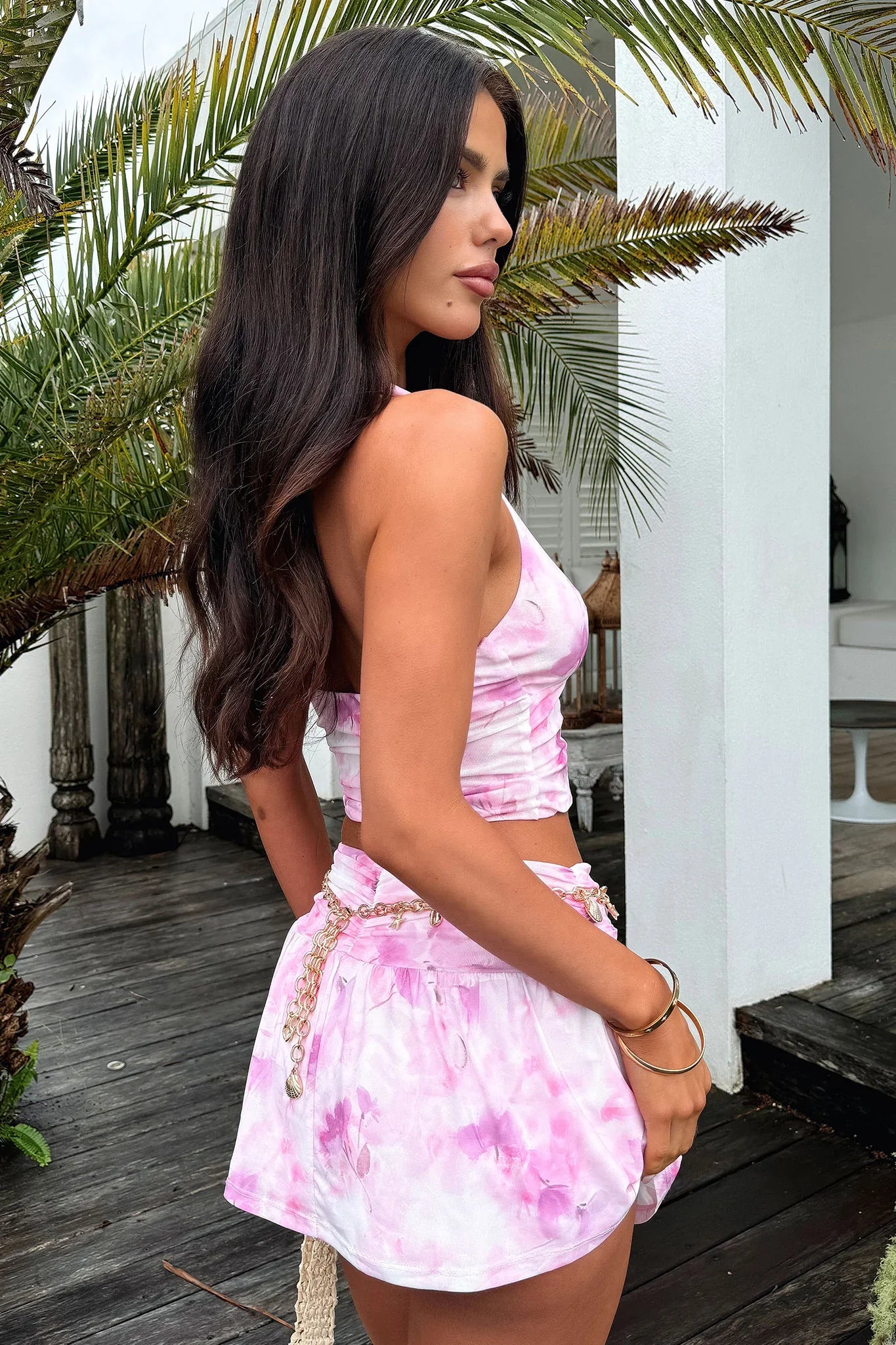 Nayeli Mini Skirt - Pink Floral