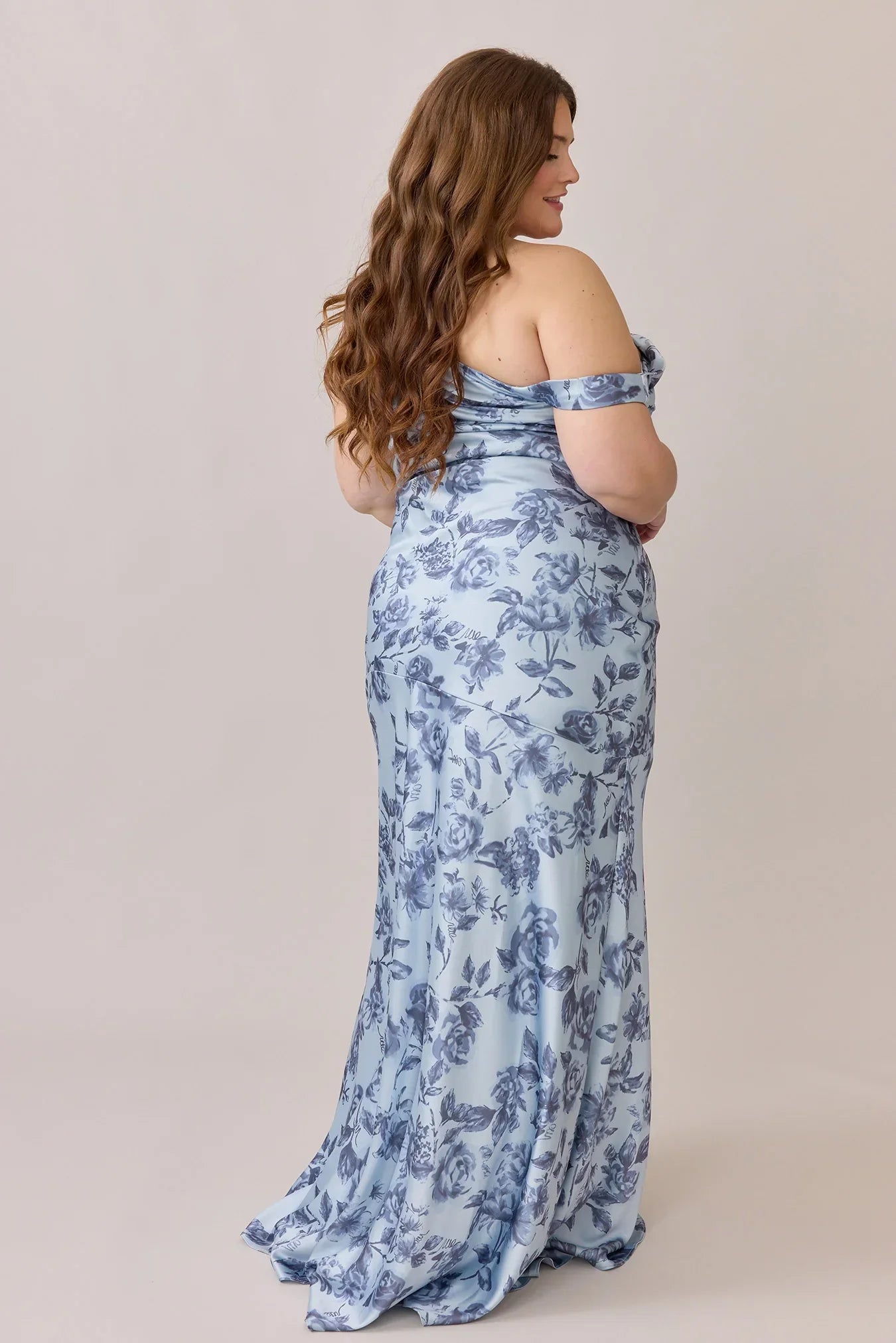 Satin Floral Print Dress | Made To Order