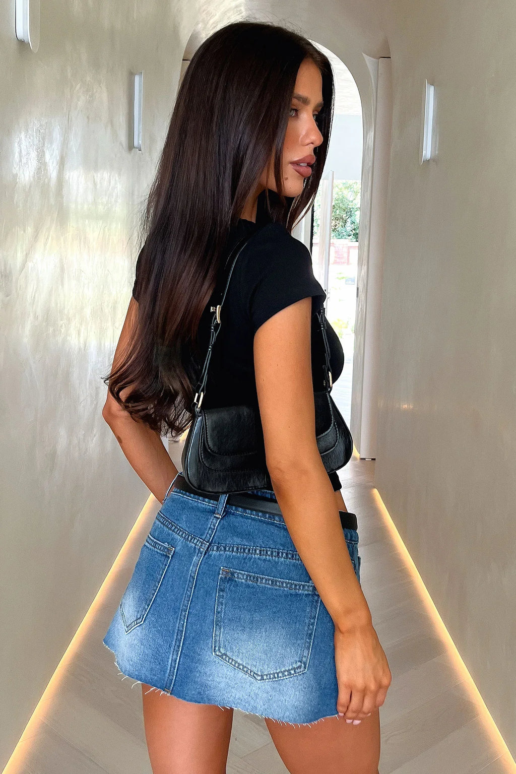 Saski Denim Mini Skirt - Dark Blue