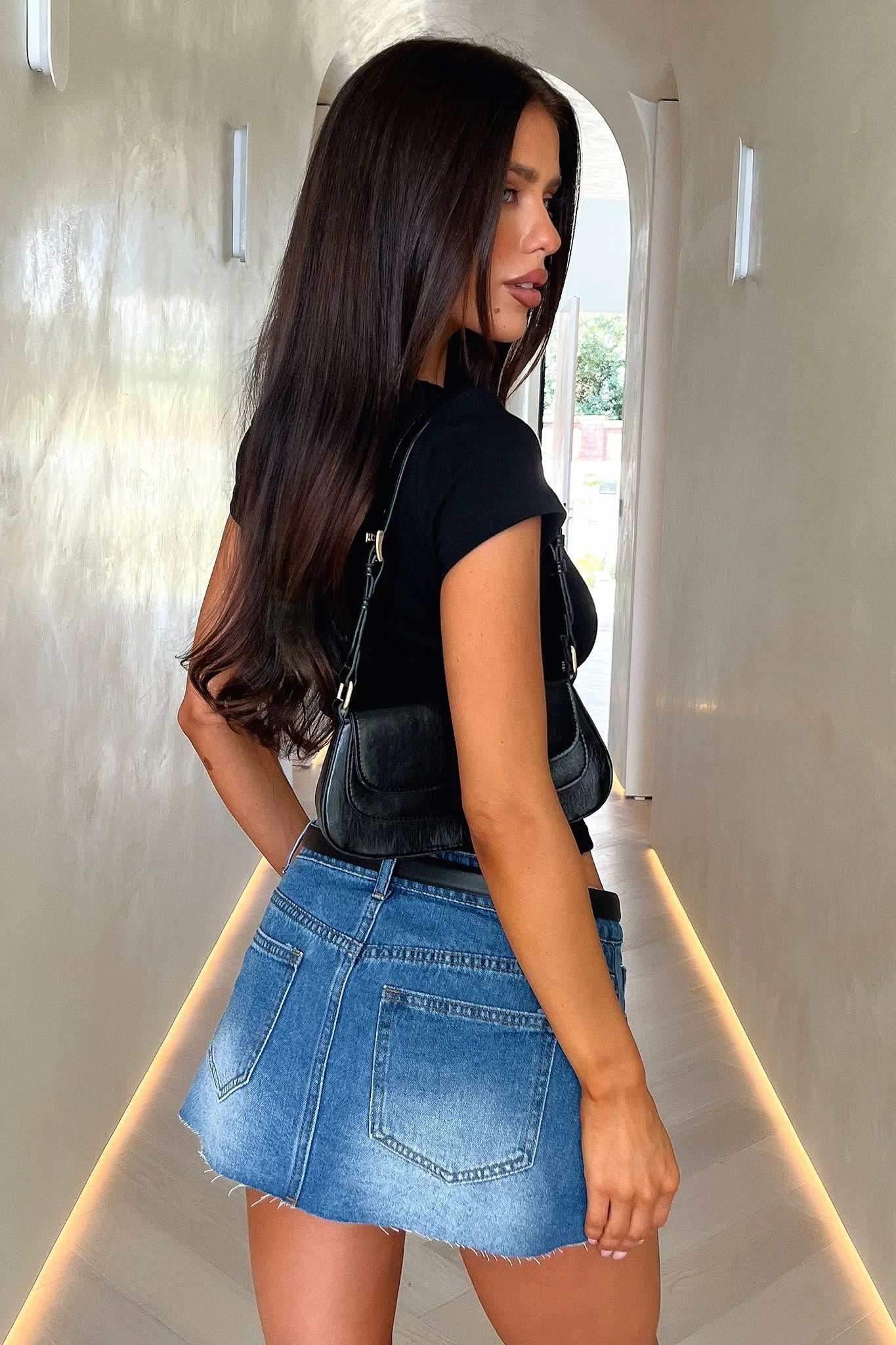 Saski Denim Mini Skirt - Dark Blue