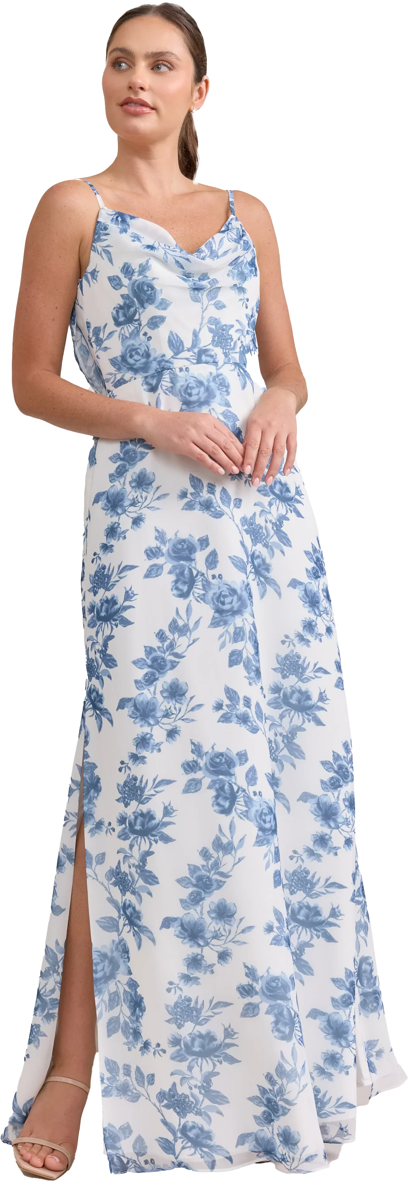 Nadia Chiffon Floral Print Dress | Made To Order