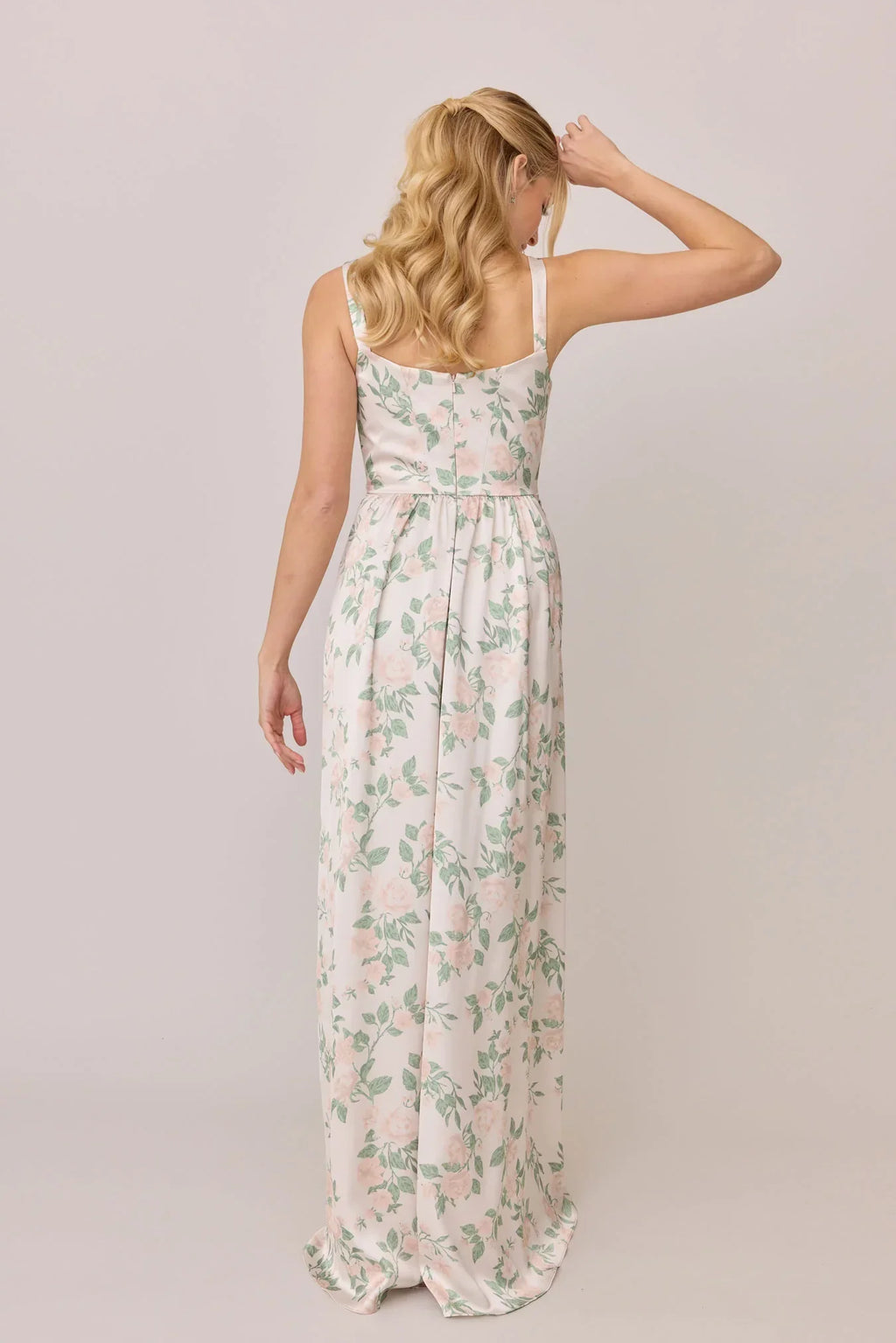 Satin Floral Print Dress | Made To Order