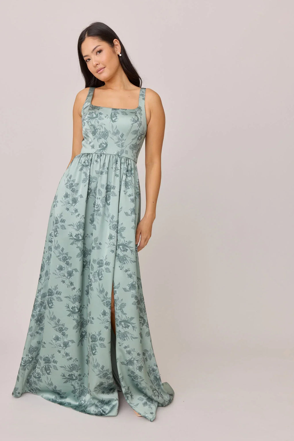 Satin Floral Print Dress | Made To Order