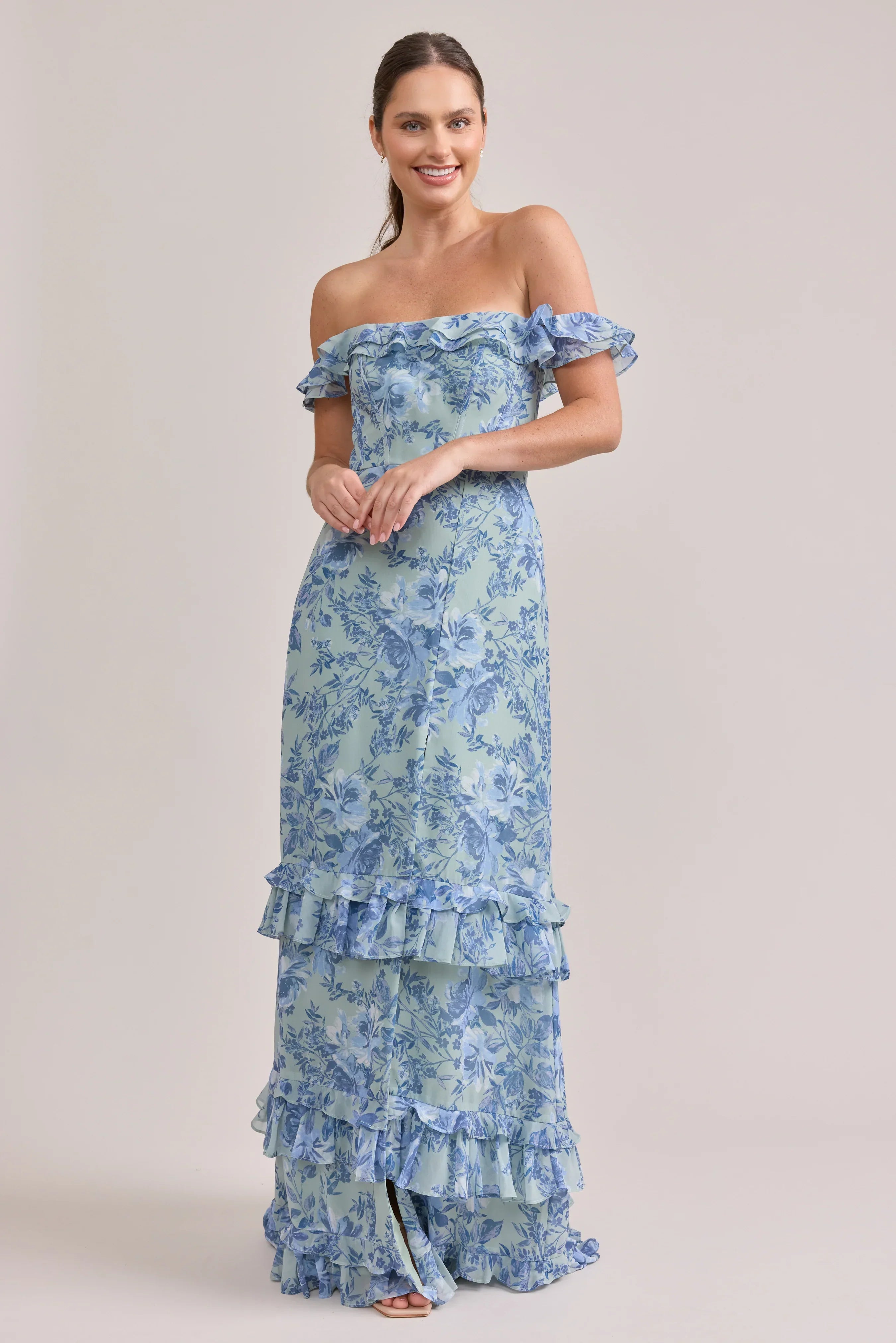 Shea Chiffon Floral Print Dress | Made To Order
