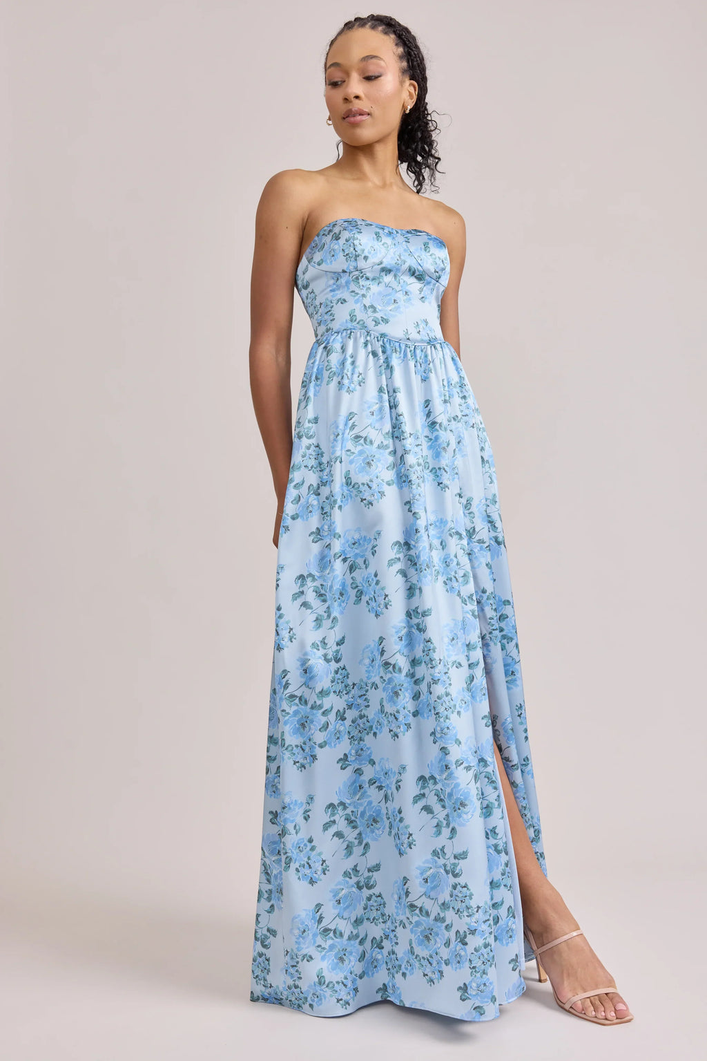 Sydney Satin Floral Print Dress | Made To Order