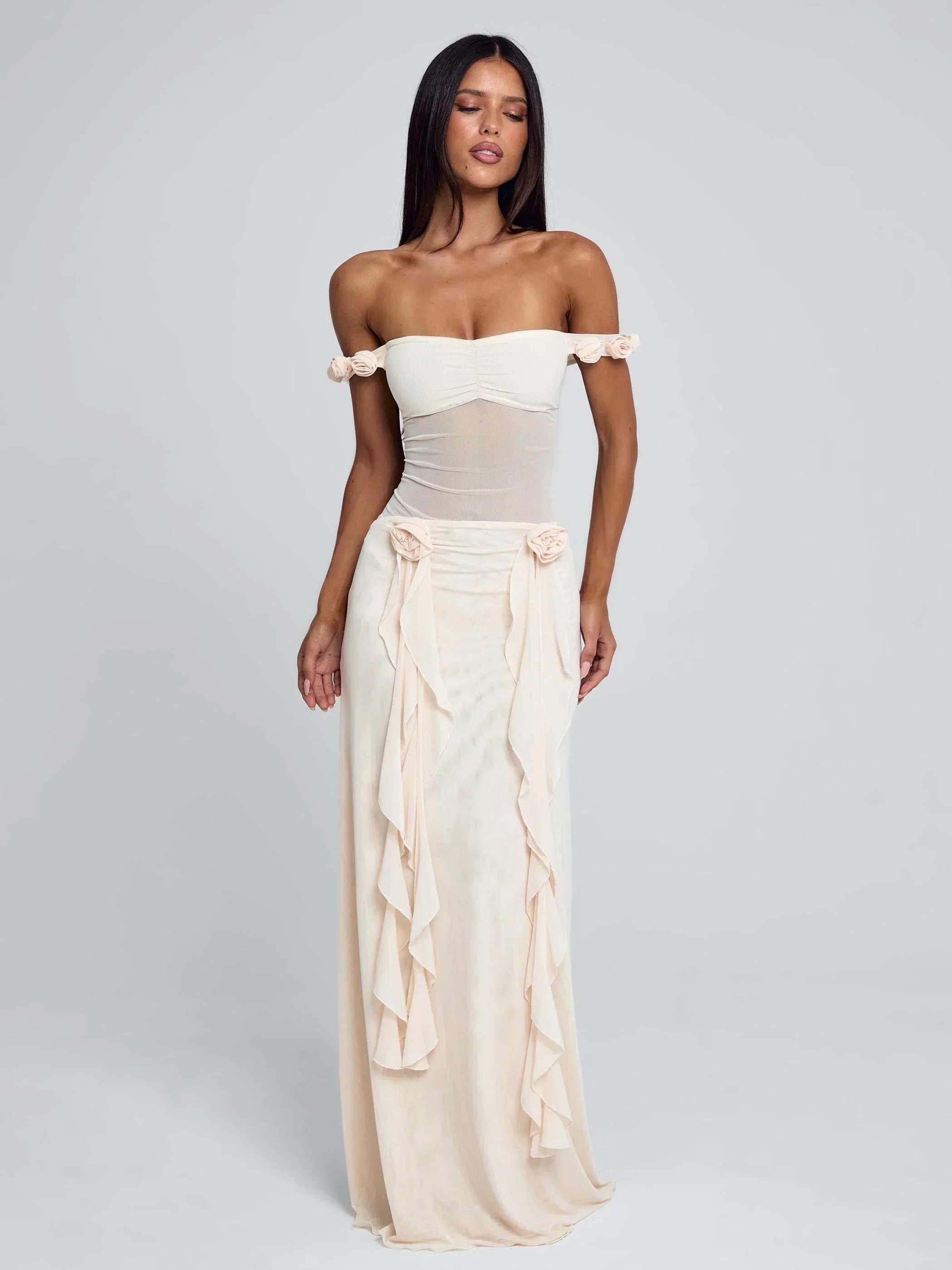 MARCELINE MAXI DRESS BEIGE