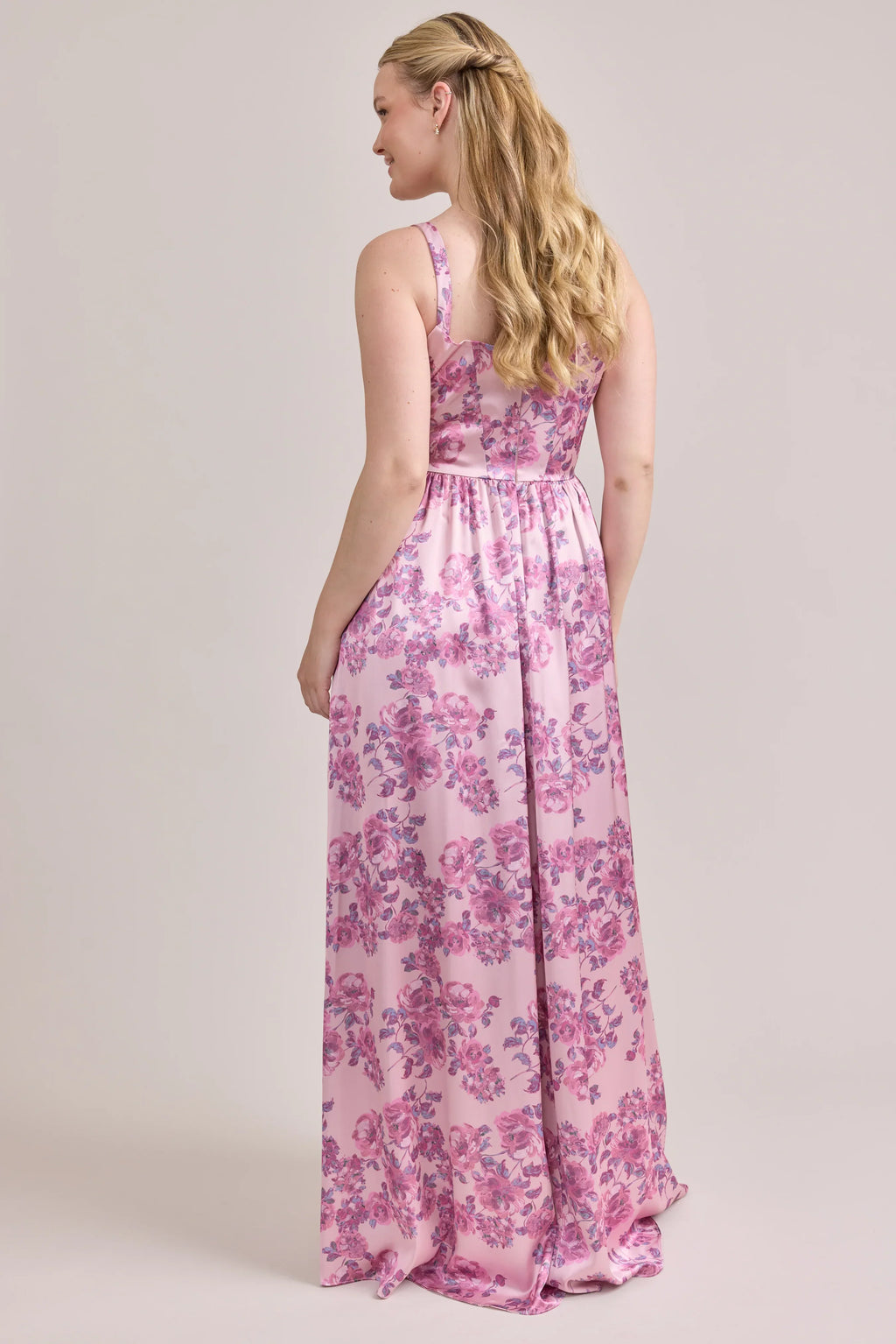 Satin Floral Print Dress | Made To Order