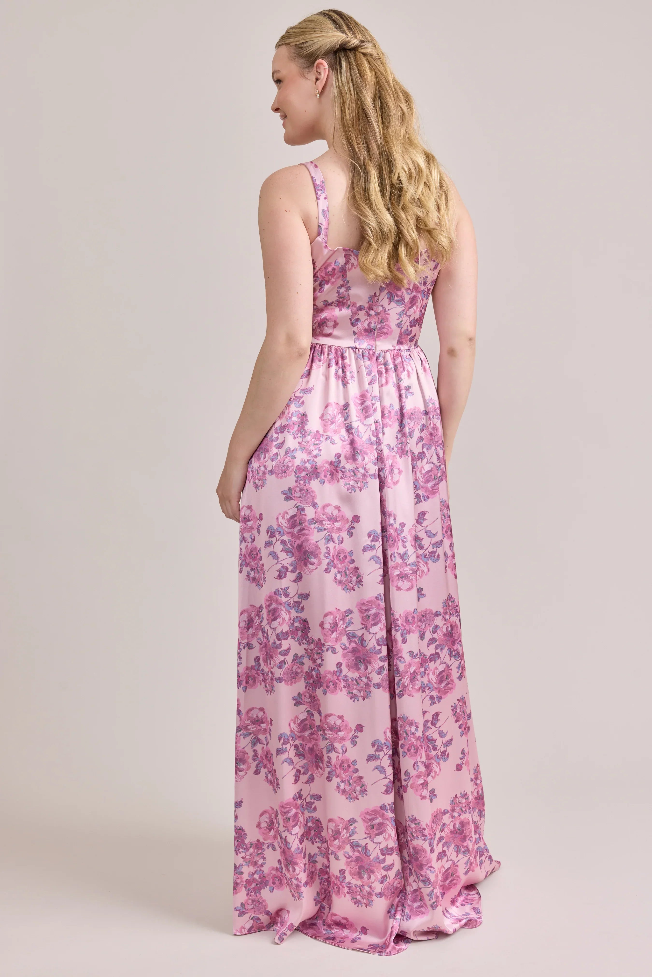Satin Floral Print Dress | Made To Order