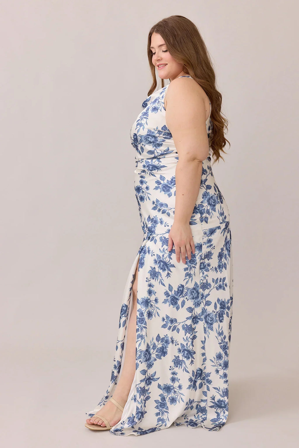 Satin Floral Print Dress | Made To Order