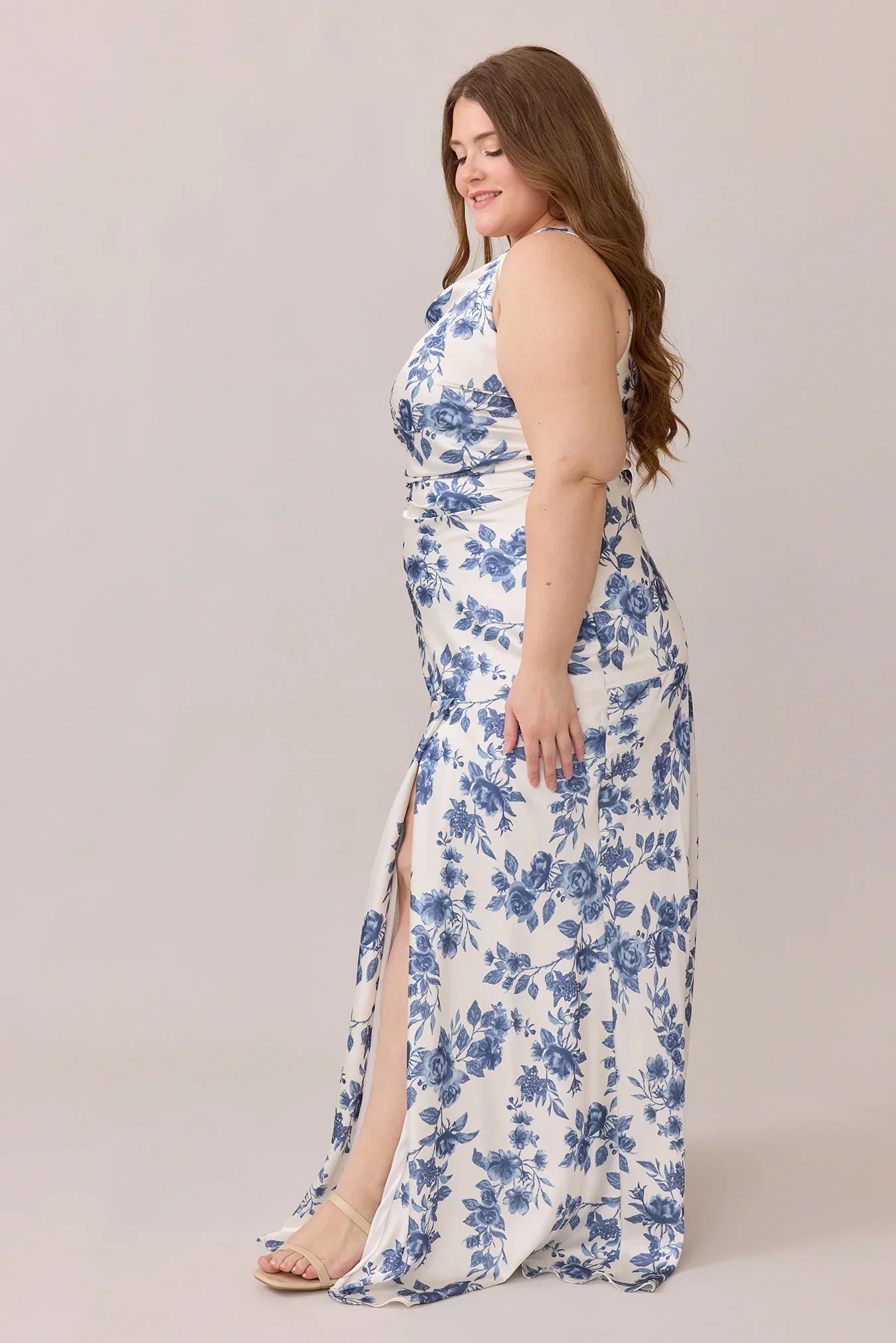 Satin Floral Print Dress | Made To Order