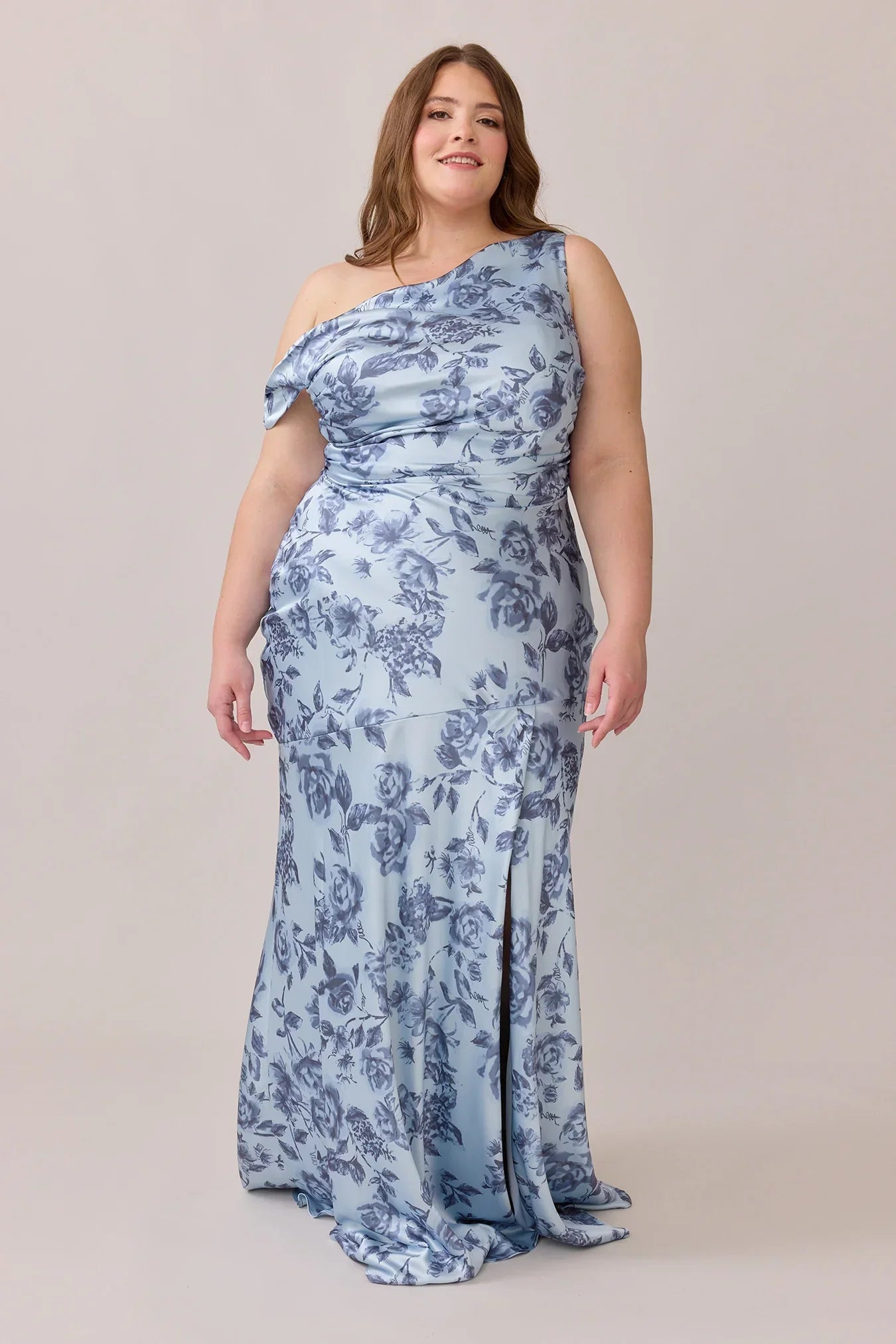 Satin Floral Print Dress | Made To Order