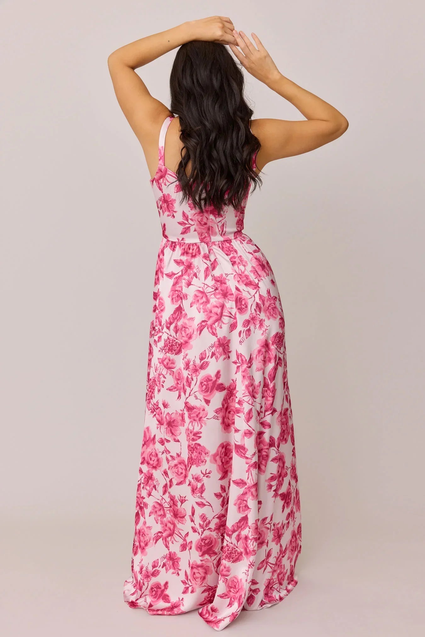 Satin Floral Print Dress | Made To Order