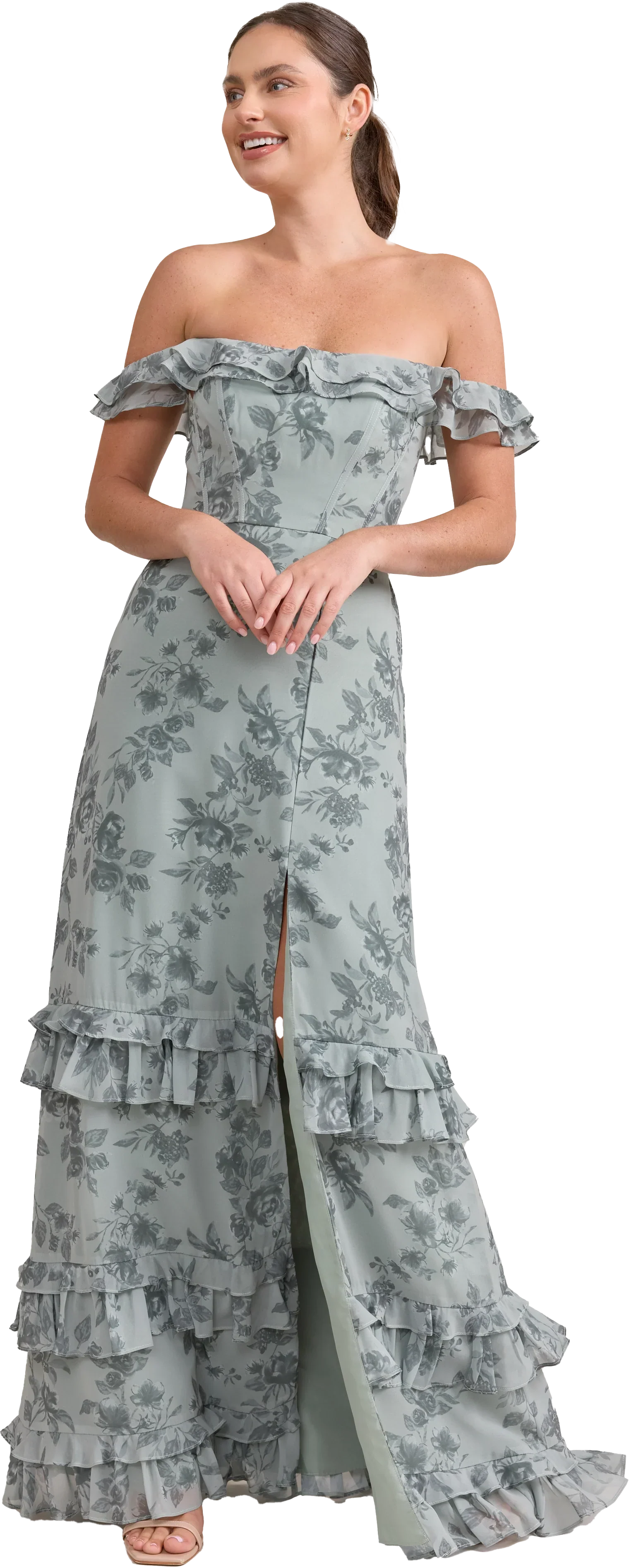Shea Chiffon Floral Print Dress | Made To Order