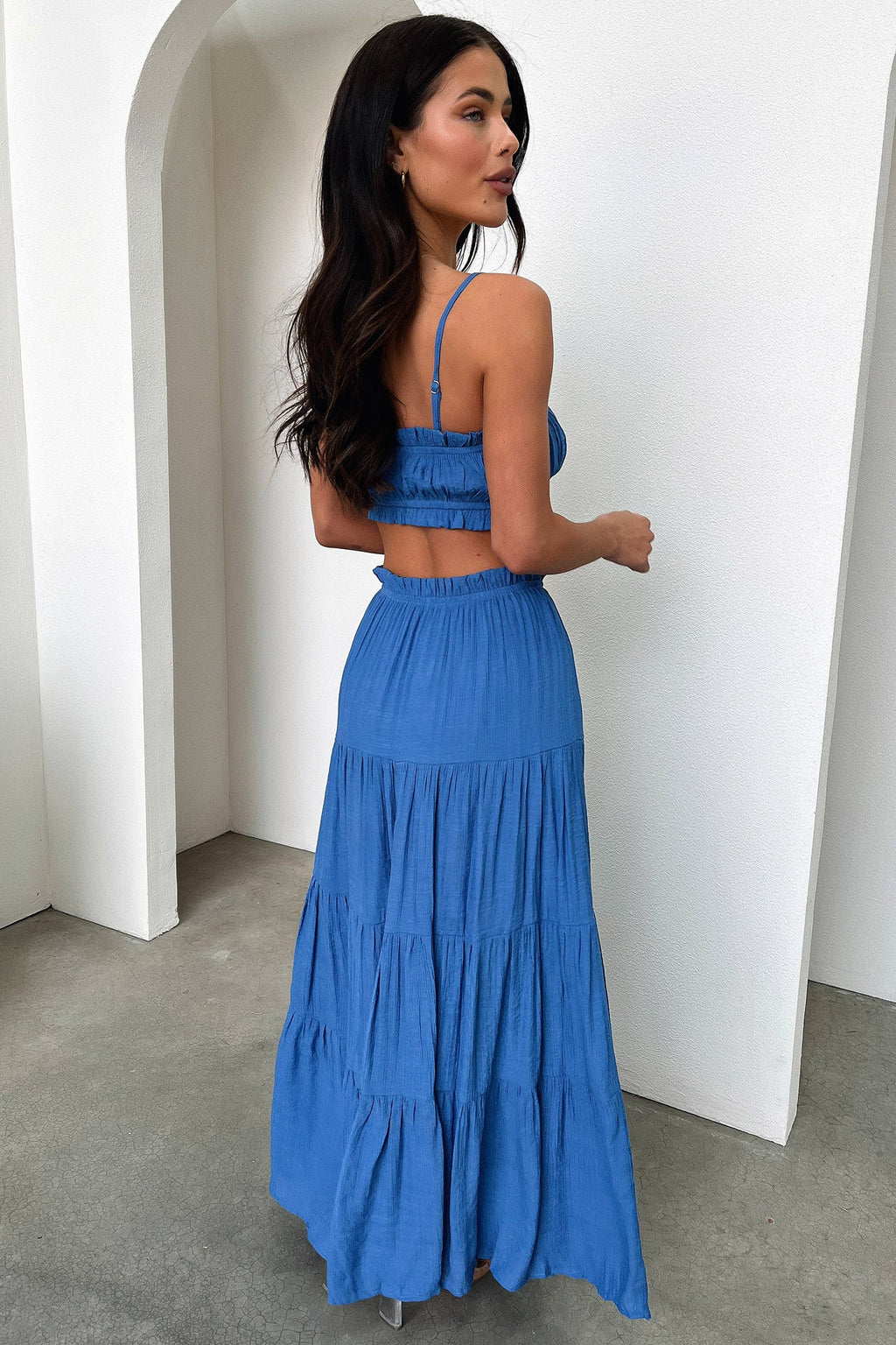 Selina Tiered Maxi Skirt - Royal Blue