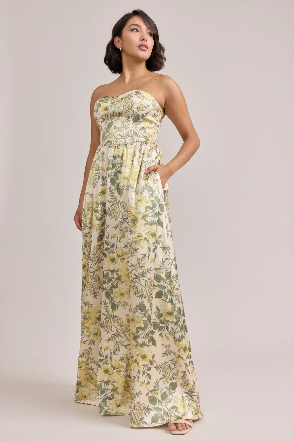 Sydney Satin Floral Print Dress | Made To Order