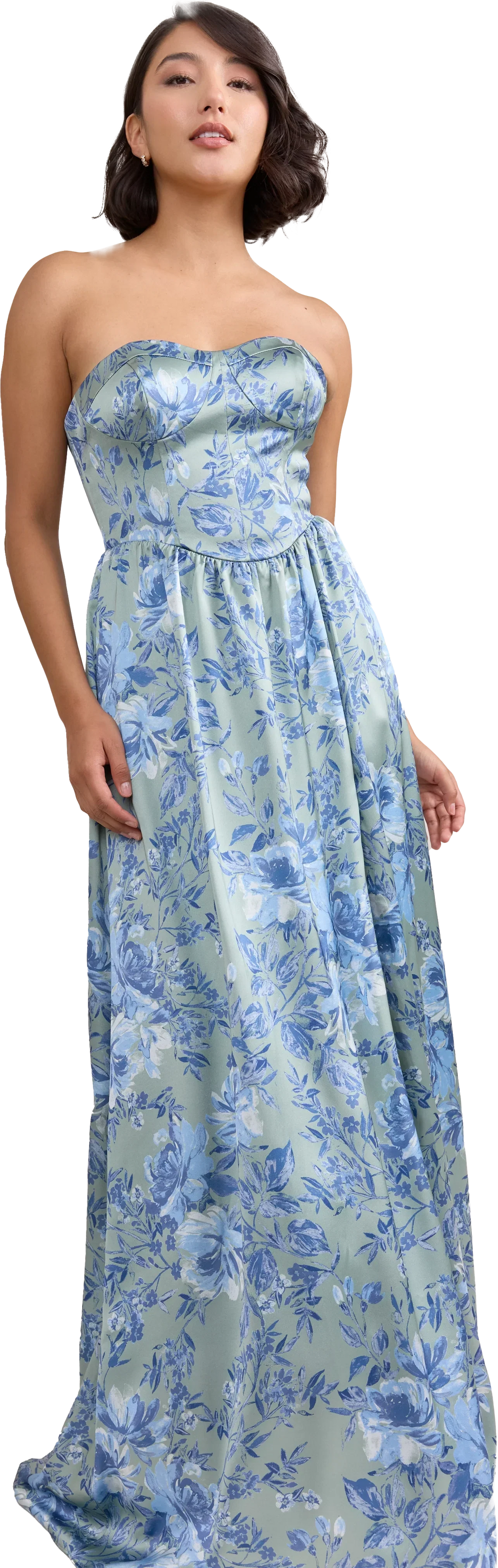 Sydney Satin Floral Print Dress | Made To Order