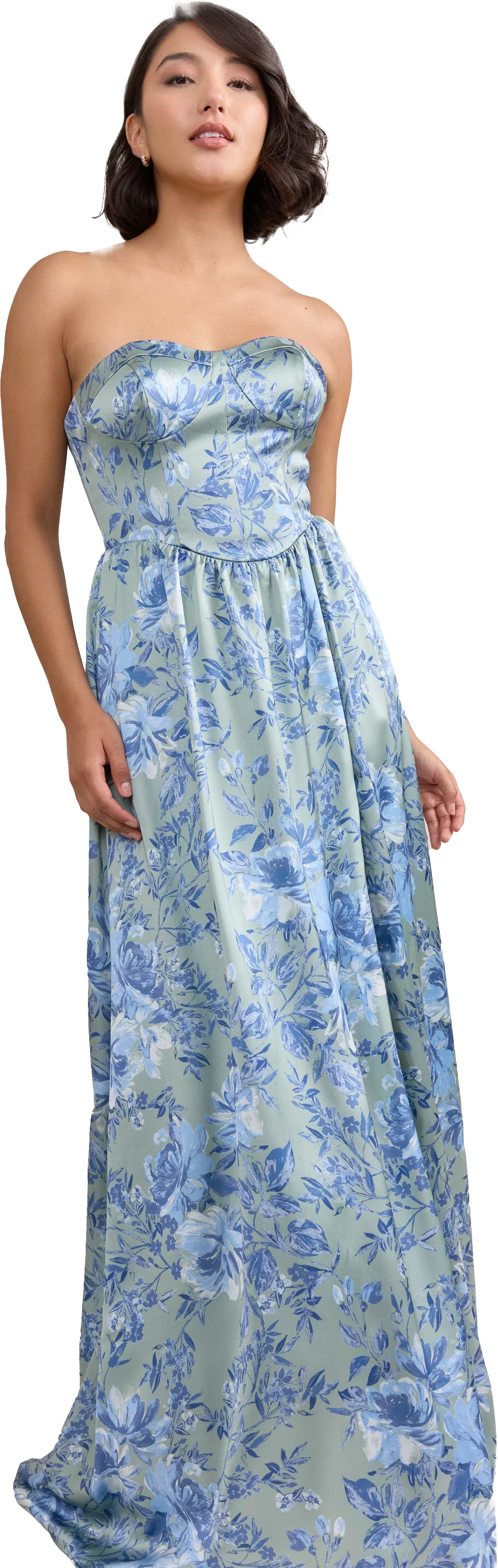 Sydney Satin Floral Print Dress | Made To Order