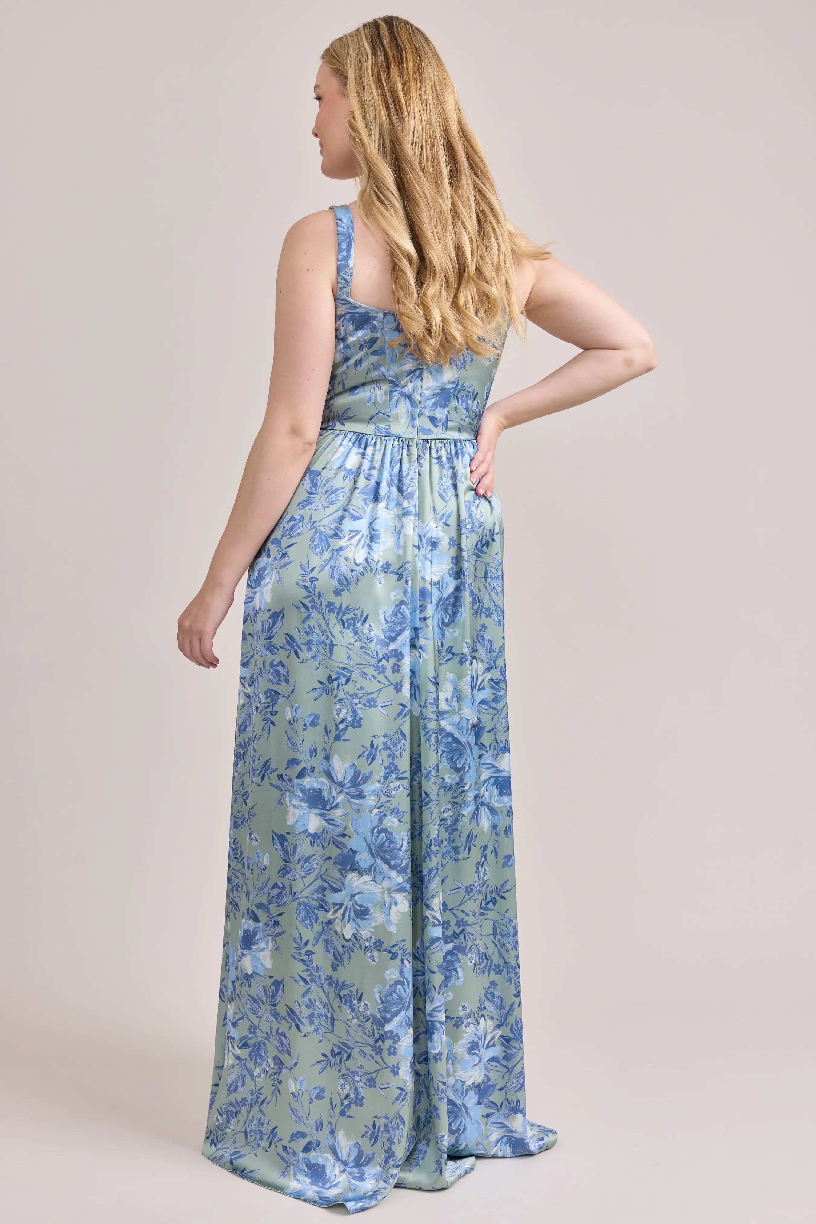 Satin Floral Print Dress | Made To Order