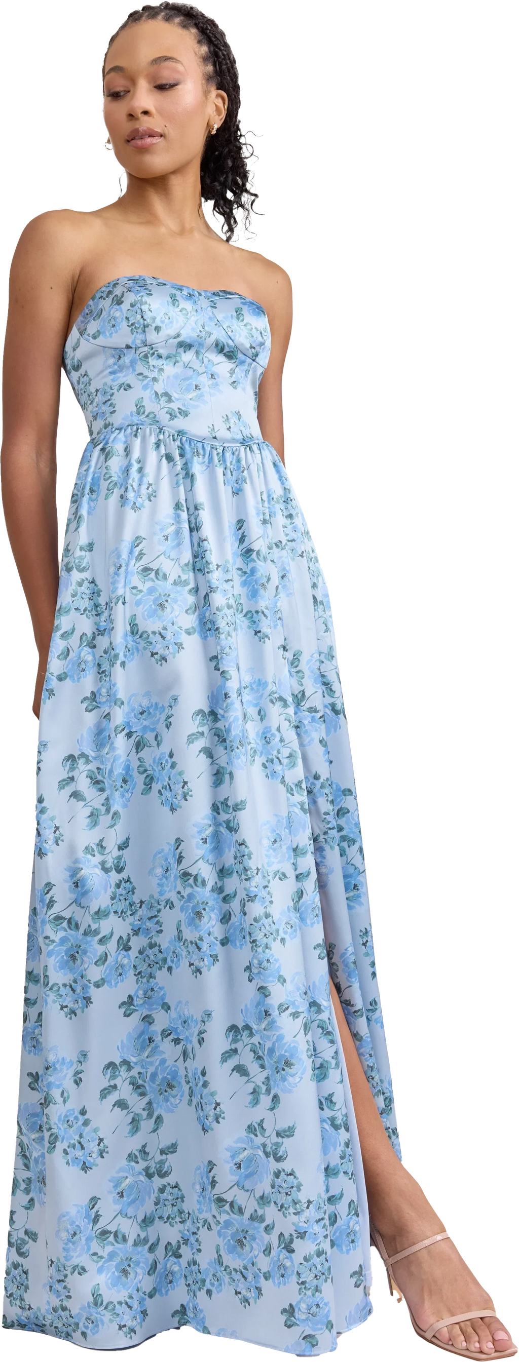 Sydney Satin Floral Print Dress | Made To Order