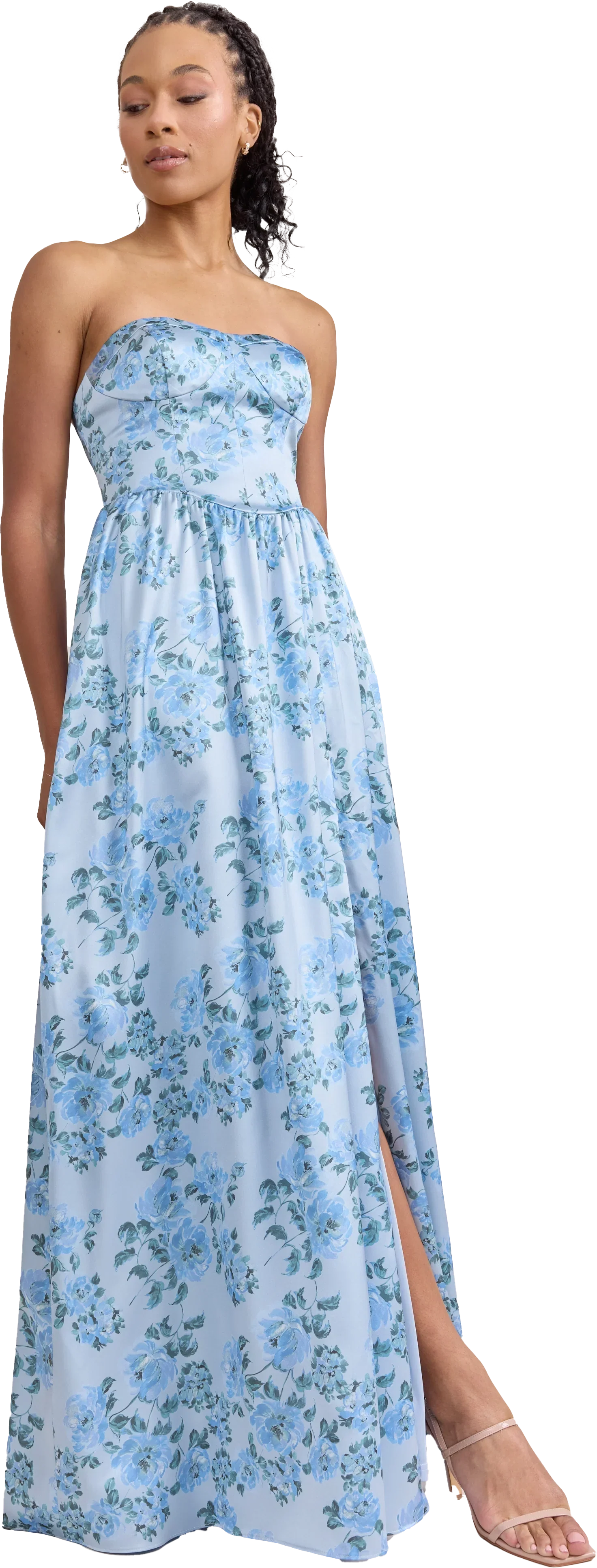 Sydney Satin Floral Print Dress | Made To Order