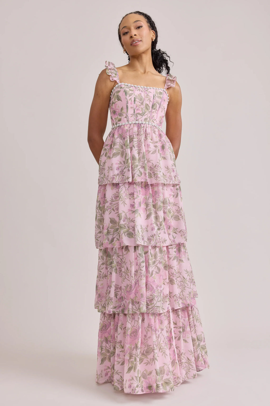 Luxe Chiffon Floral Print Dress | Made To Order